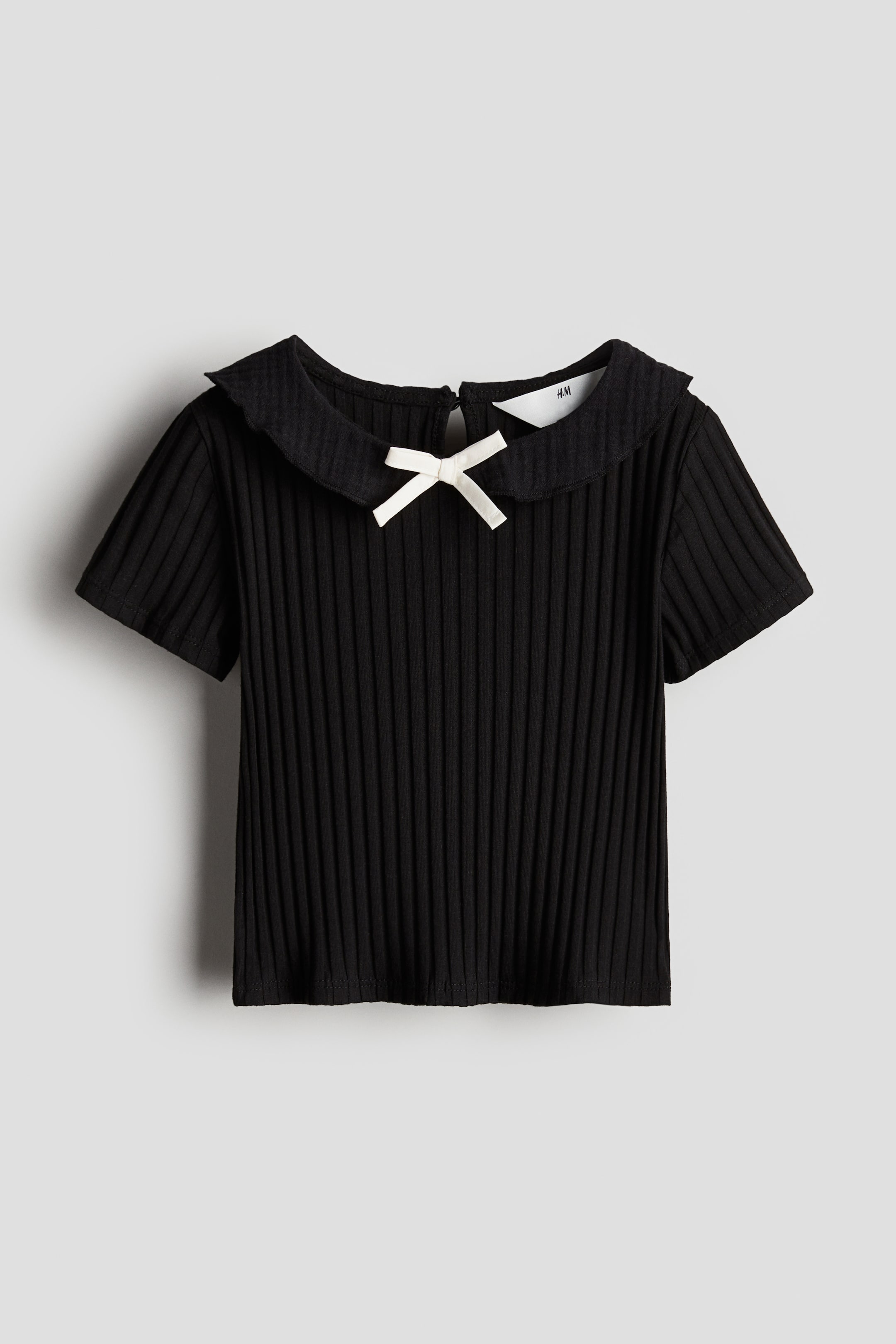 Rib-knit Top with Collar