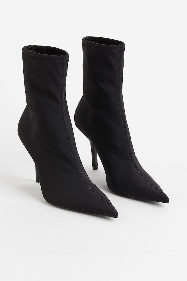 Heeled boots - Black/Grey/Dark denim blue - 3