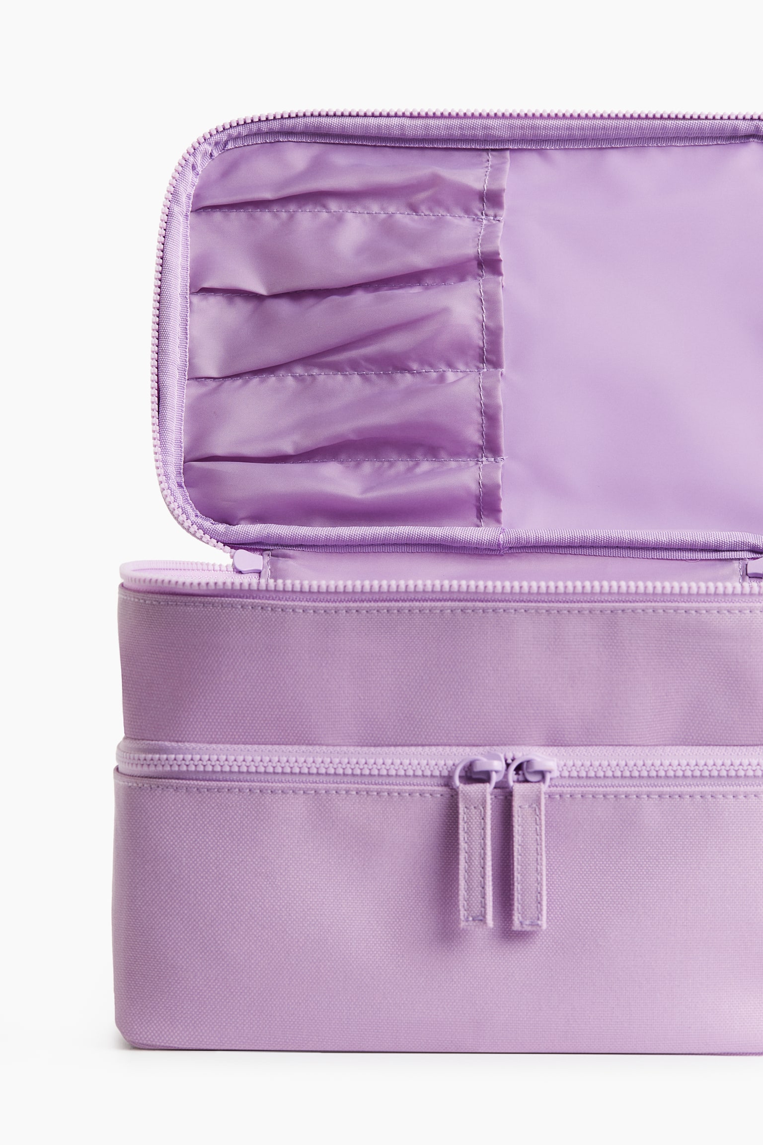 Large two-tiered wash bag - Lilac/Light beige/Quilted/Purple/Black/Quilted/Black/Light beige - 3