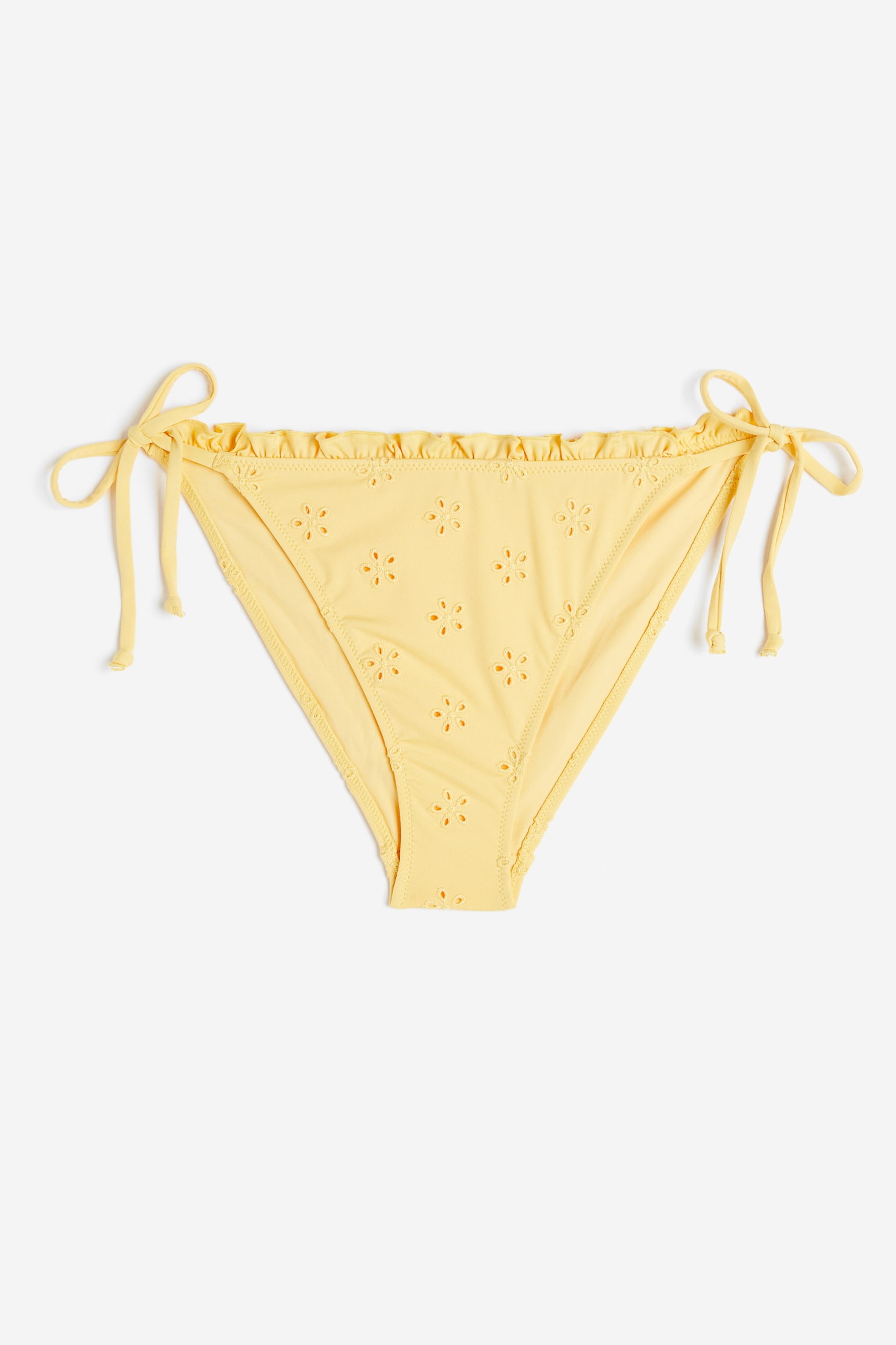 Tie tanga bikini bottoms - Yellow/White/White - 1