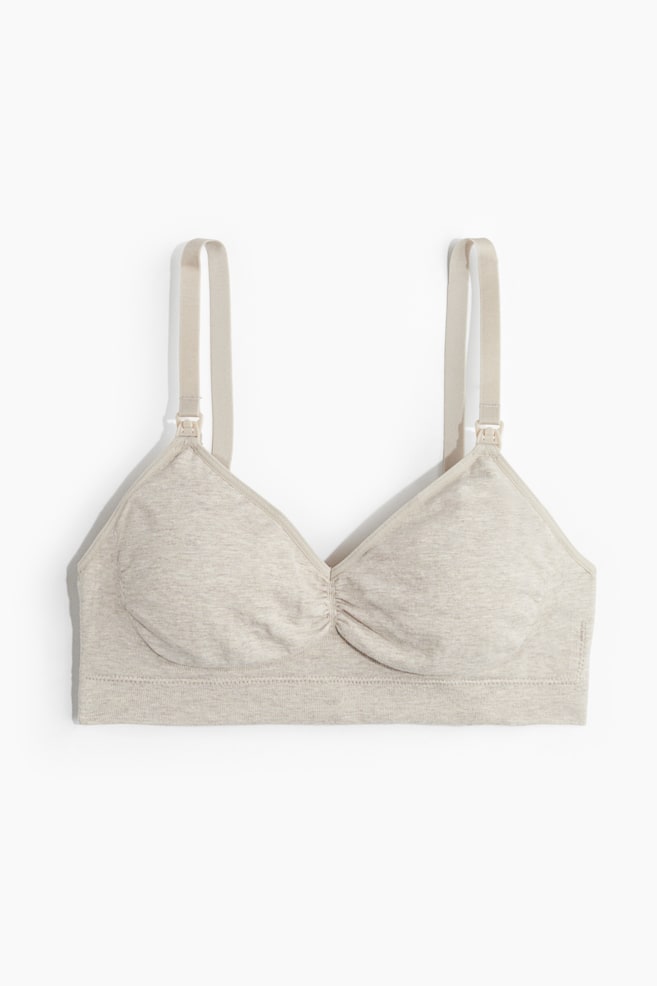 MAMA Seamless Padded cotton-blend nursing bra - Beige marl/Black/Dusty pink/Light pink/Light mole marl/Dark brown - 1