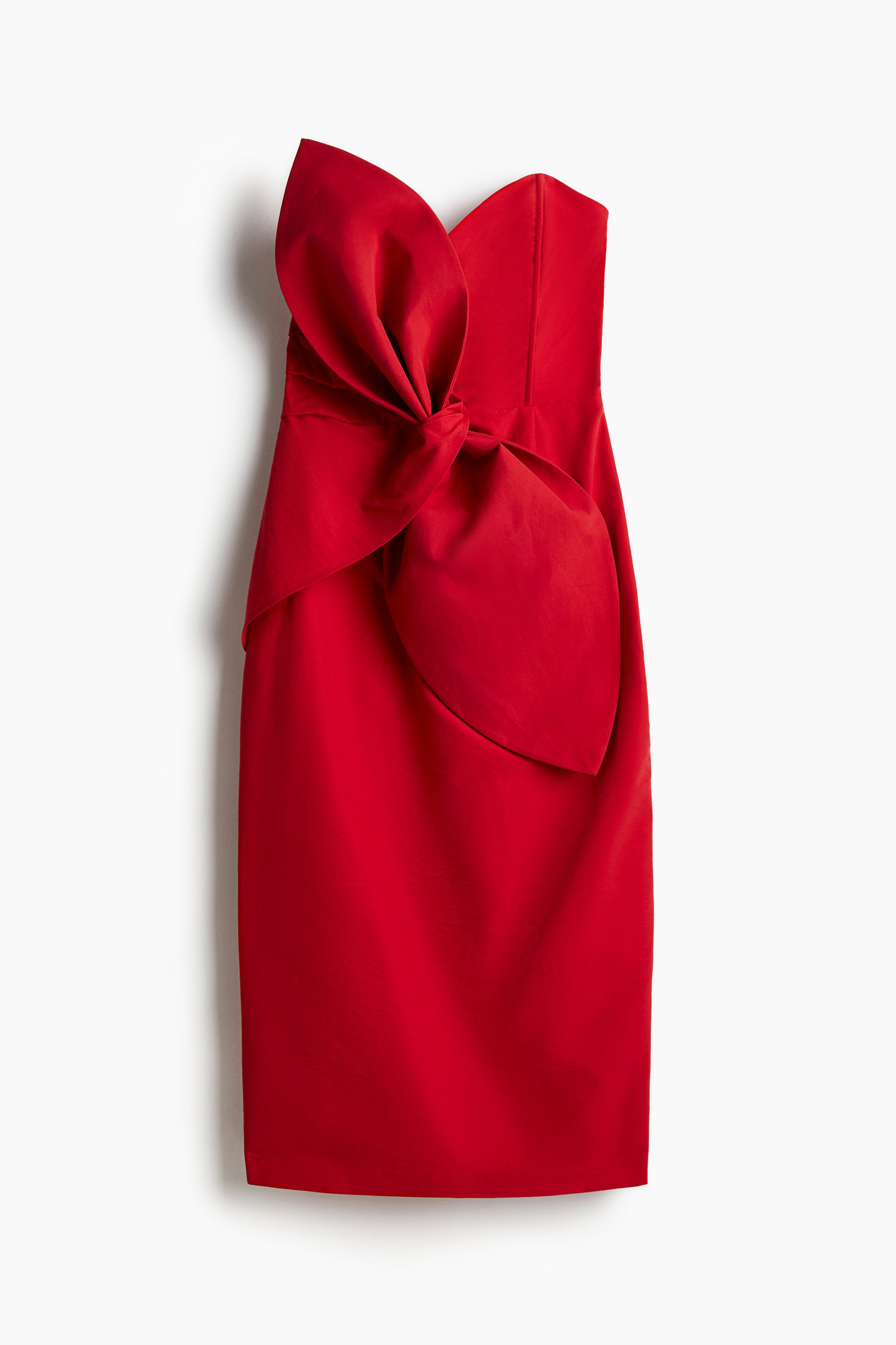 Vestido de tubo con lazo - Rojo