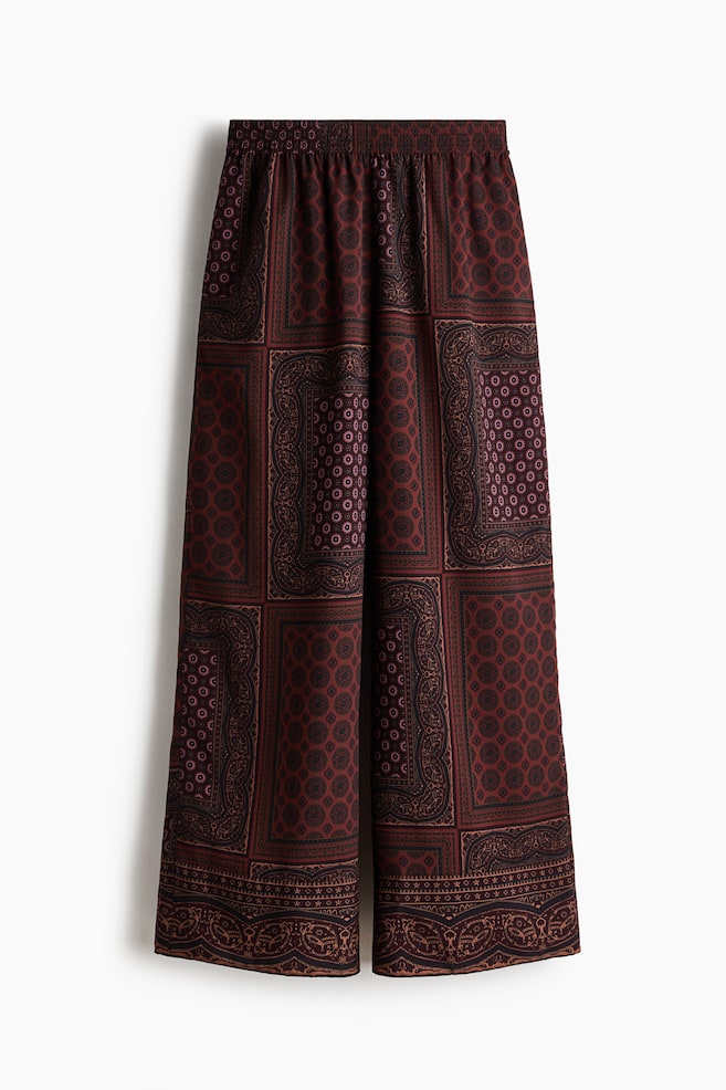 Pull-on trousers - Burgundy/Patterned - 1