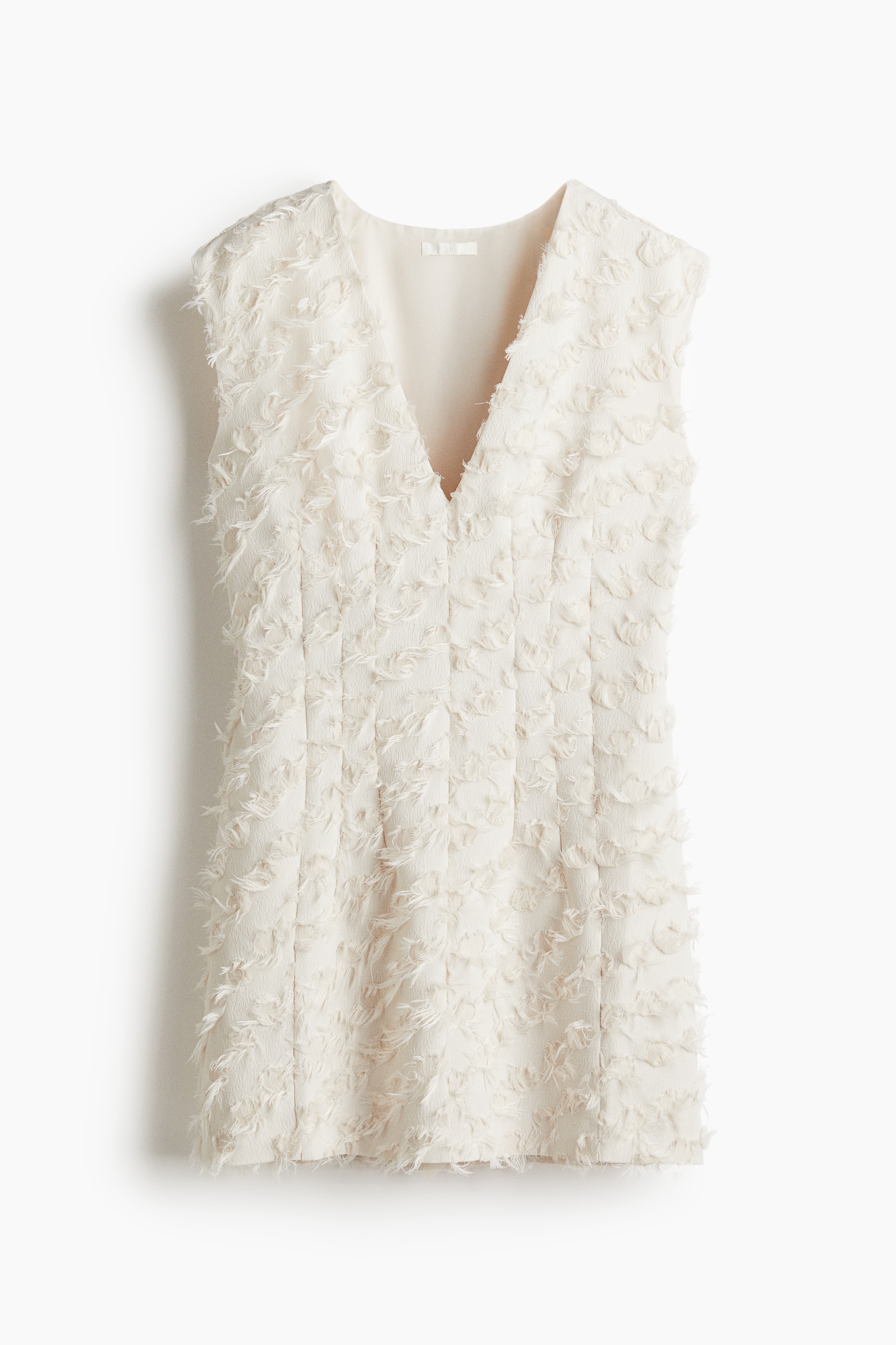 Rochie din țesătură jacard - Crem