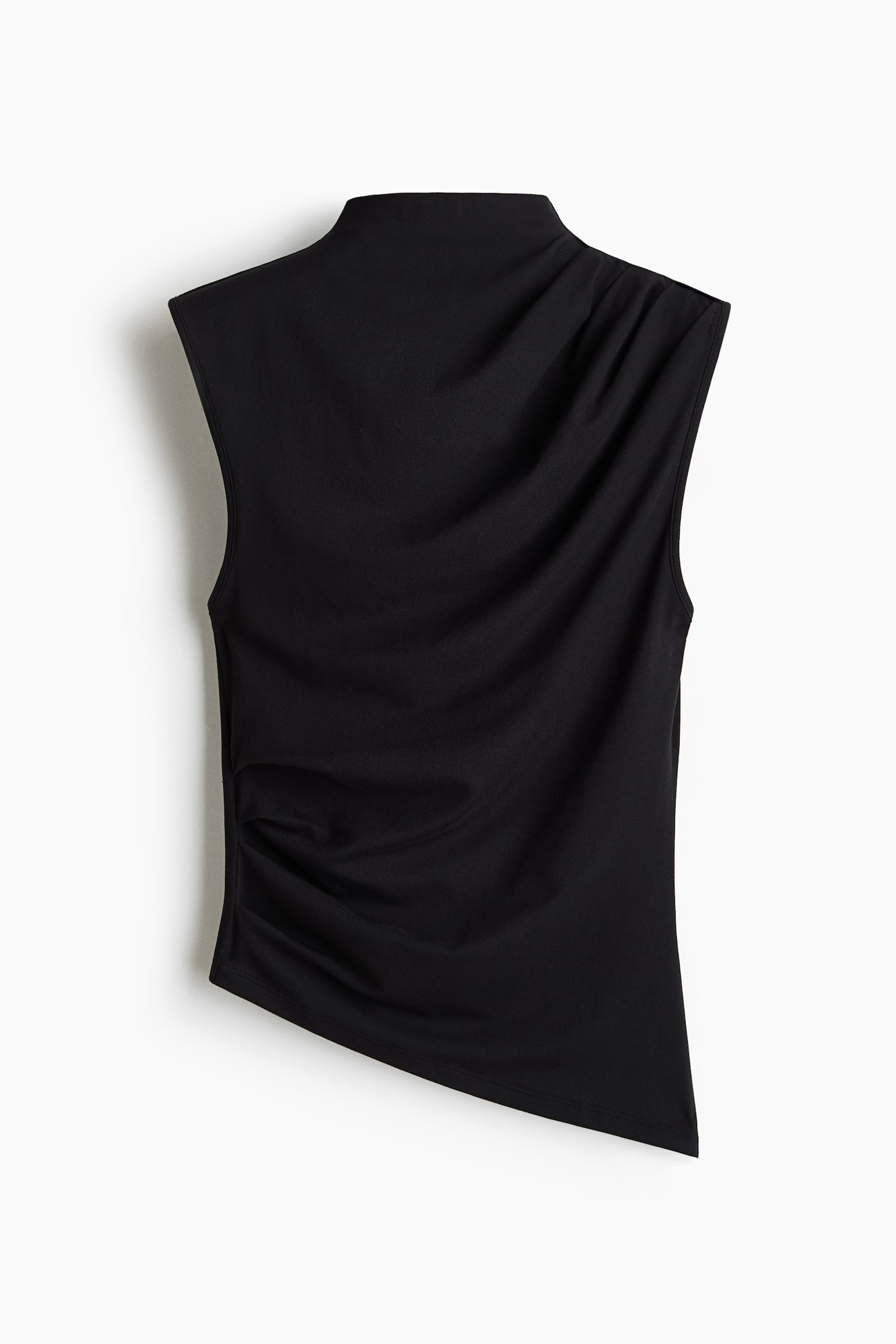 Top asimétrico drapeado - Negro/Borgoña/Gris pardo - 1