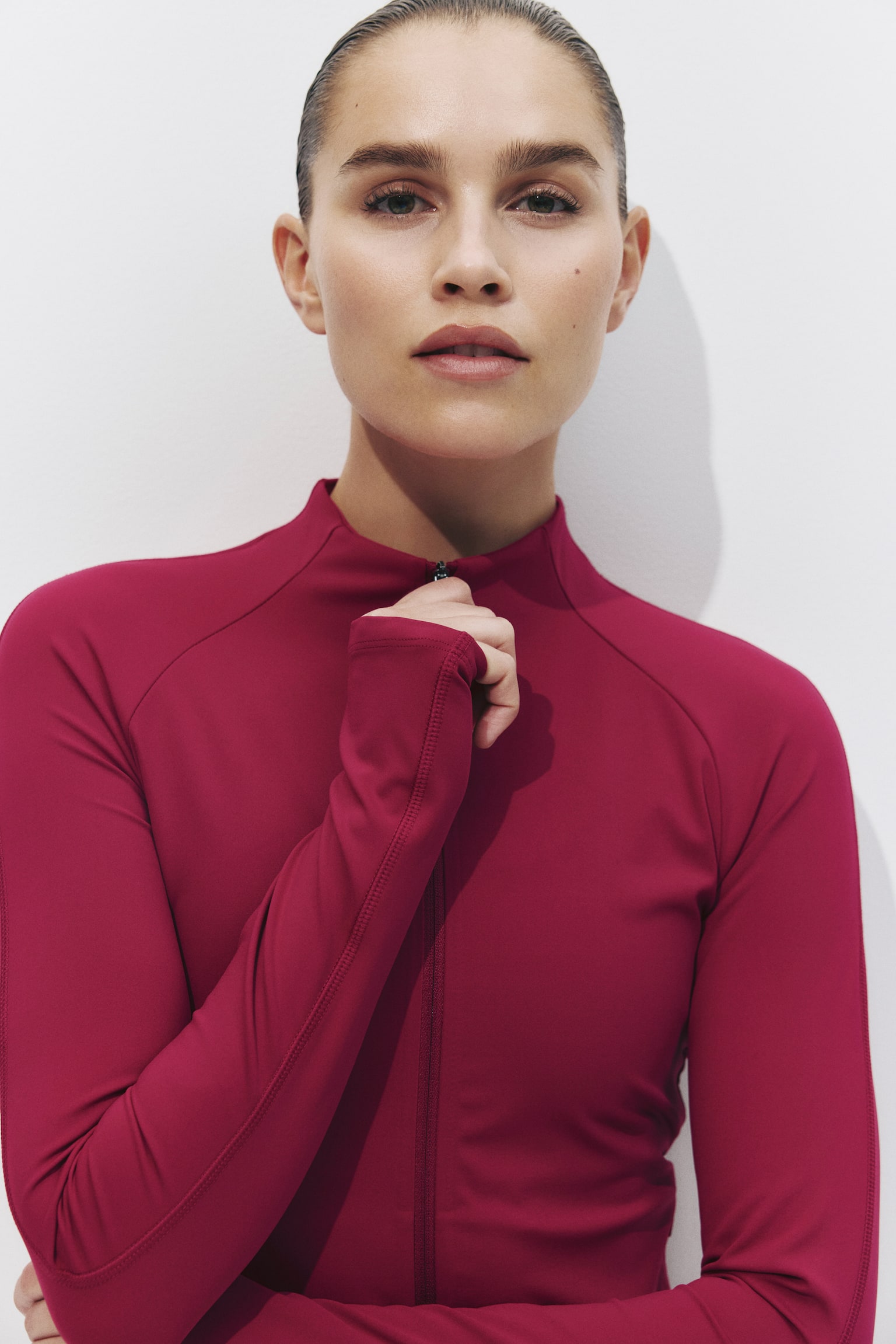 Sports jacket with SculptMove™ - Dark fuchsia/Black/Beige/Ivory/Grey - 5