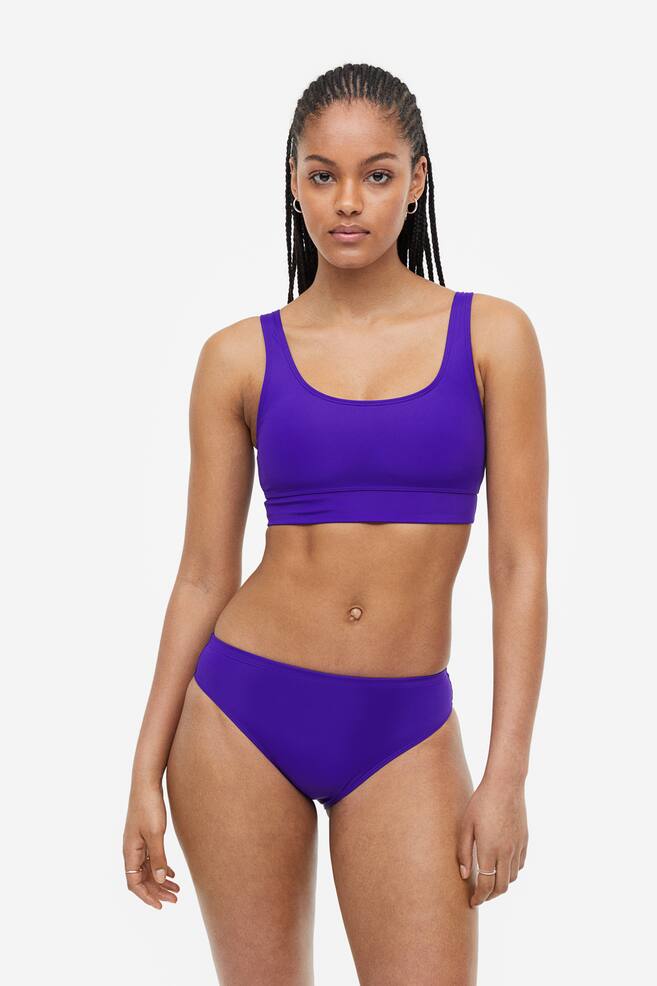Sports bikini top - Dark purple/Black/Dark khaki green - 1