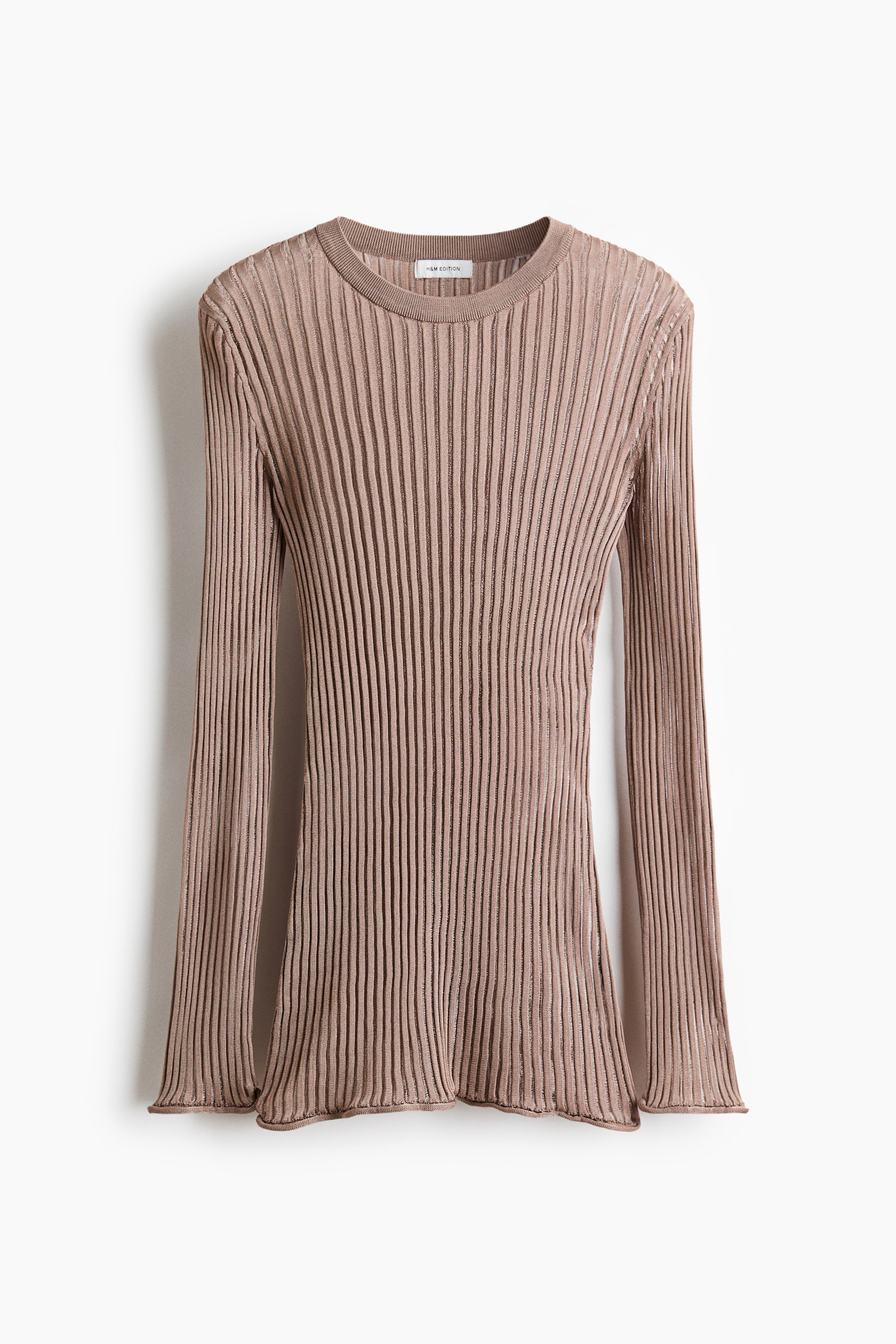 Agrandir l'image: Top vaporeux en maille côtelée - Beige - FEMME | H&M FR 4