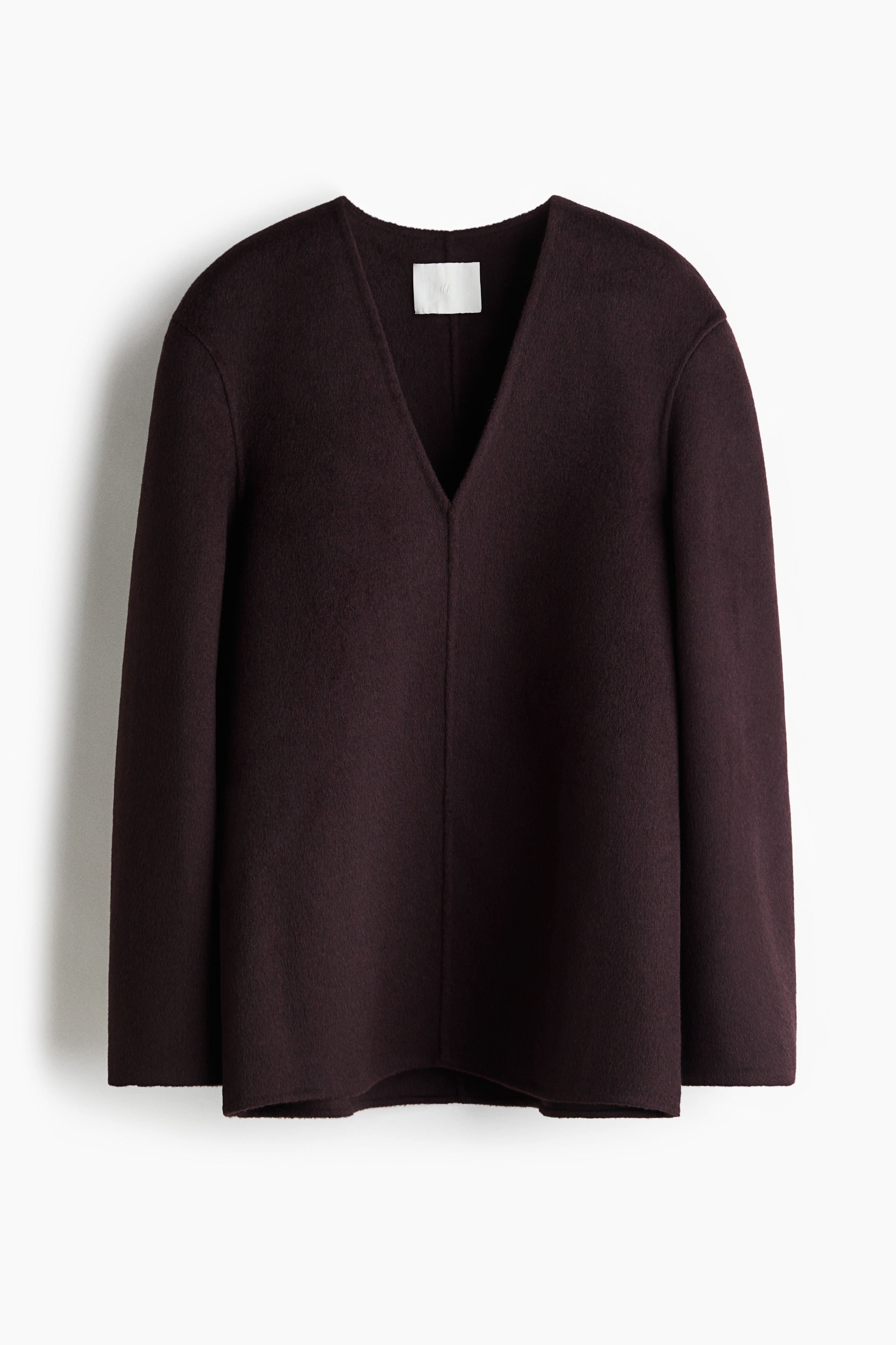 Håndlavet top i uldblanding - Mørk blommelilla