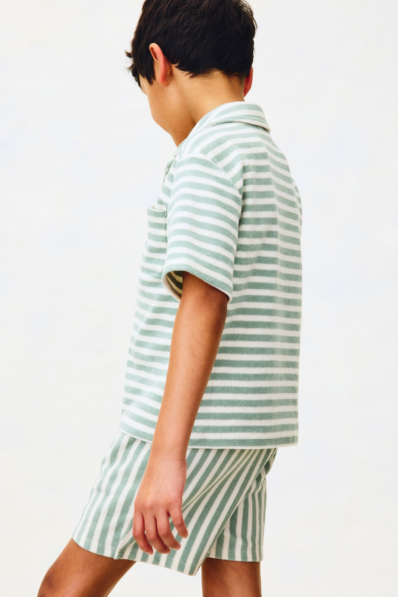 Zweiteiler aus Frottee - Grün/Weiss gestreift/Yellow/White striped/Weiss/Blau gestreift - 6