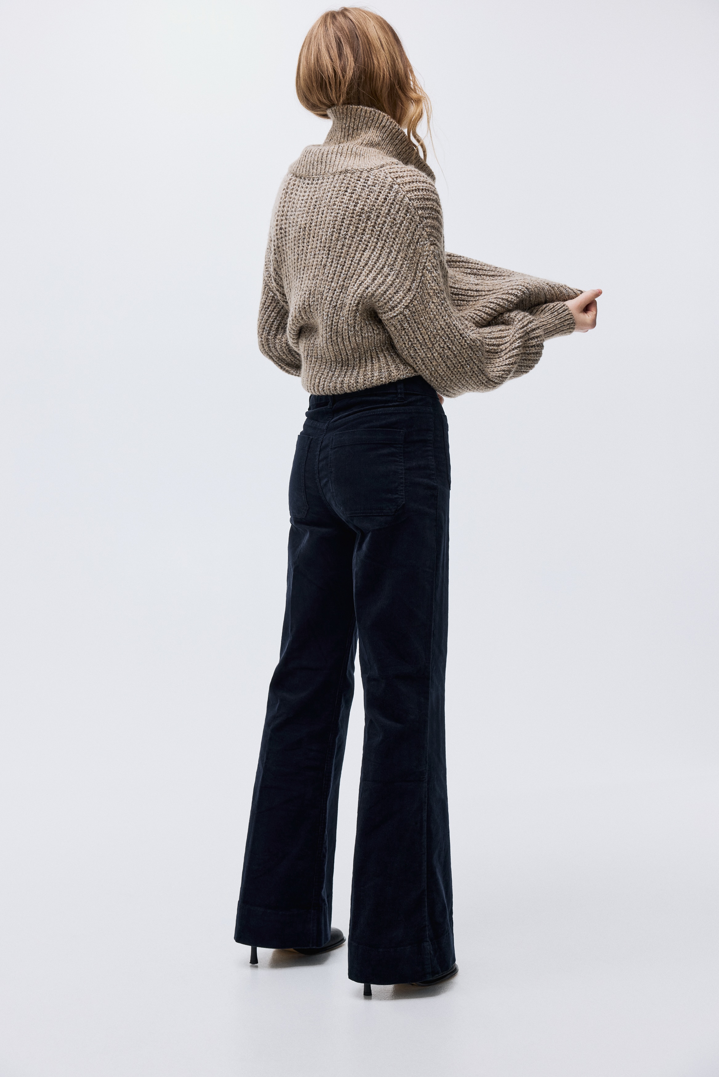 Flared corduroy trousers