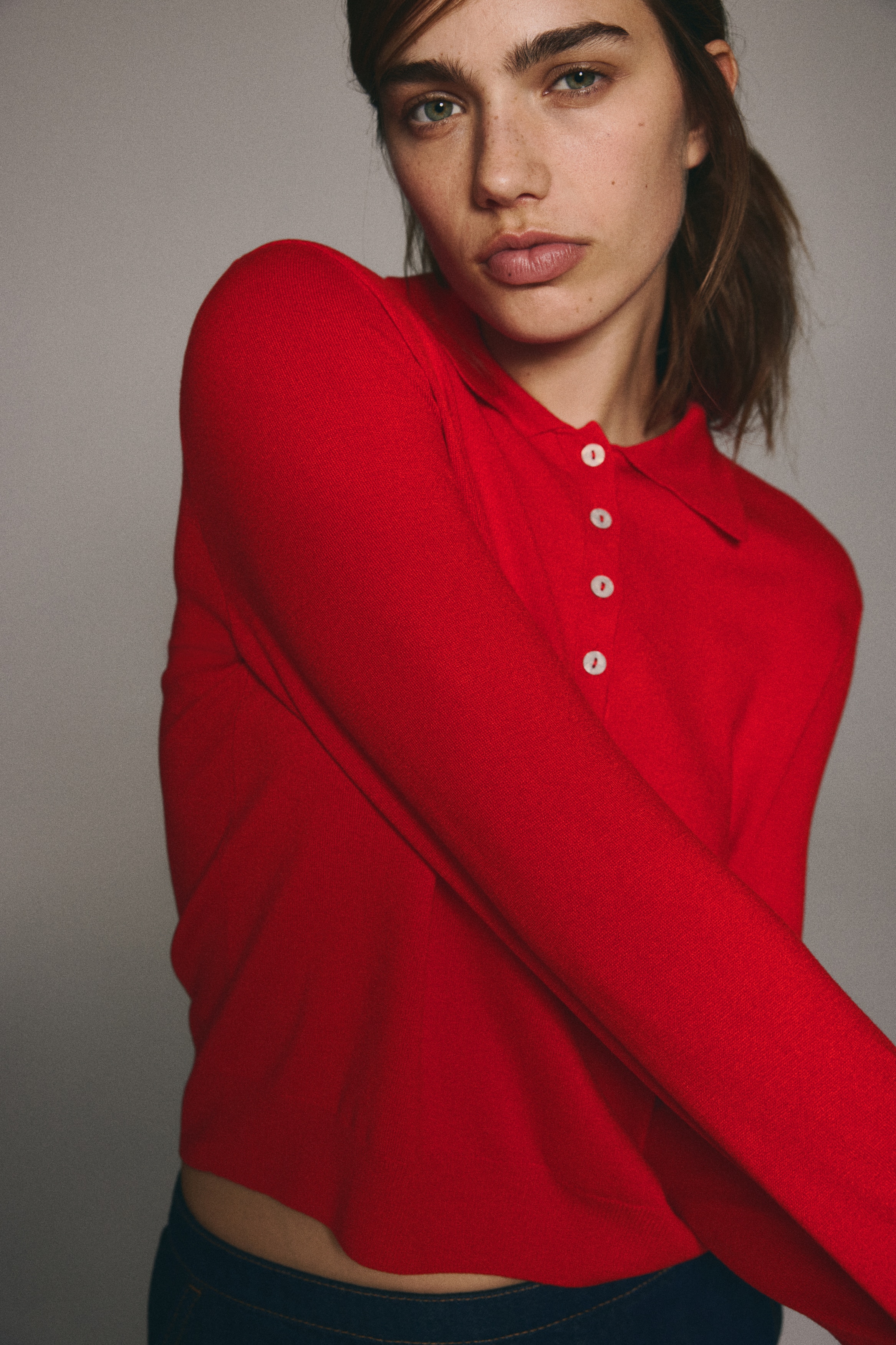 Long-sleeved polo shirt