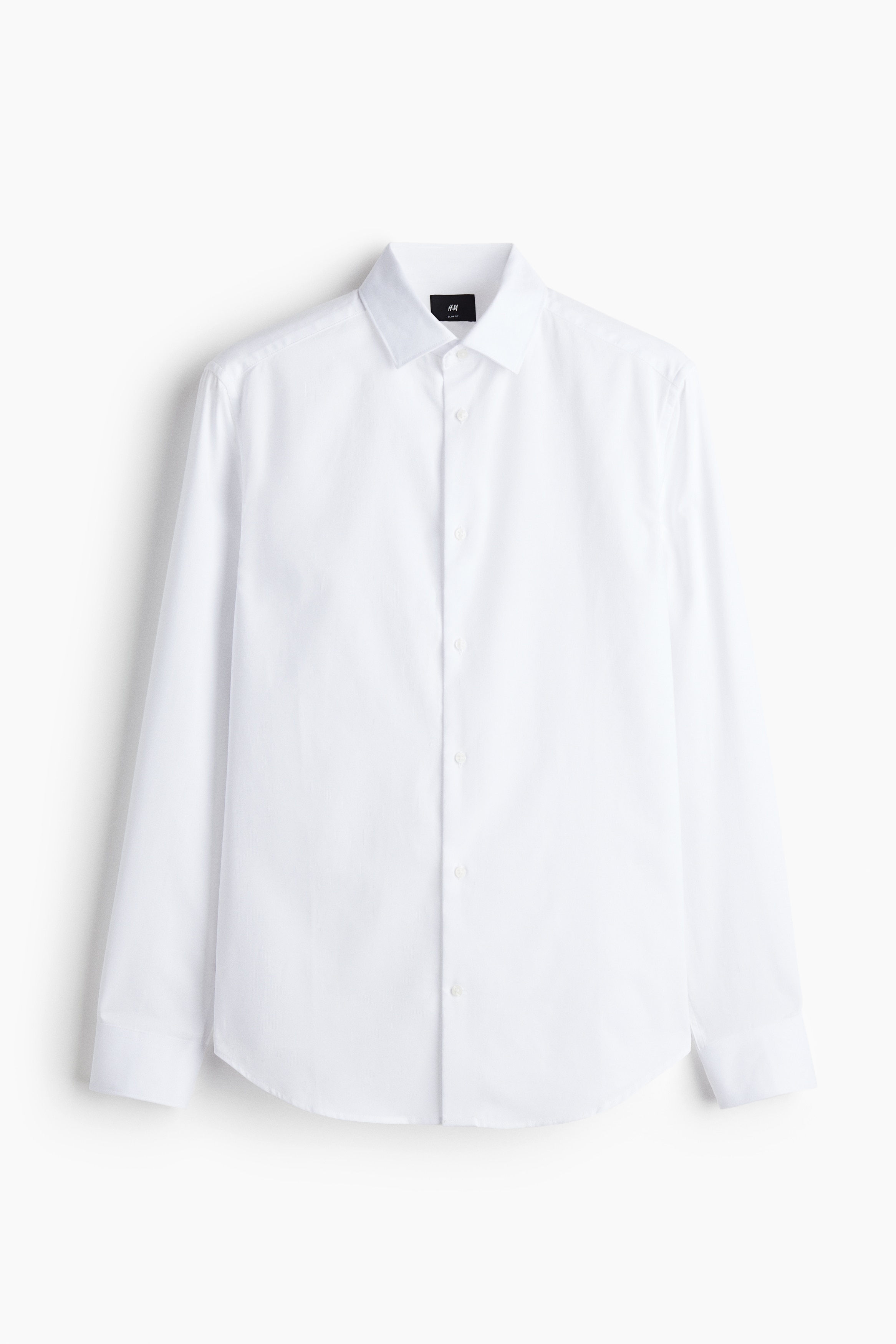 Slim Fit Cotton shirt - White/Black/Light blue