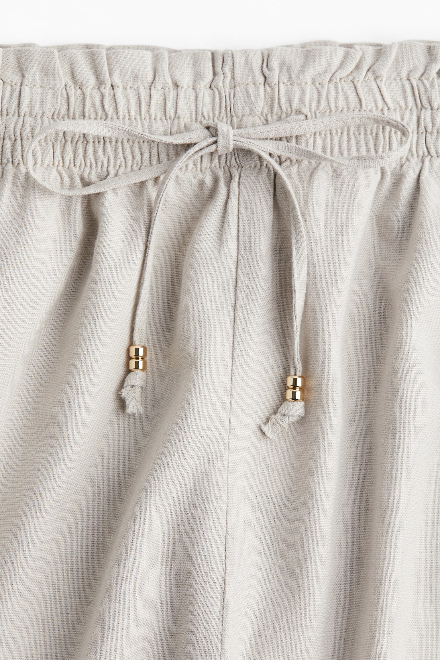 Женские шорты H&M Linen-Blend Drawstring, цвет: Бежевый — фото 2