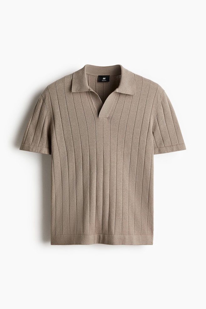 Poloshirt aus Leinenmix Regular Fit - Taupe - 1