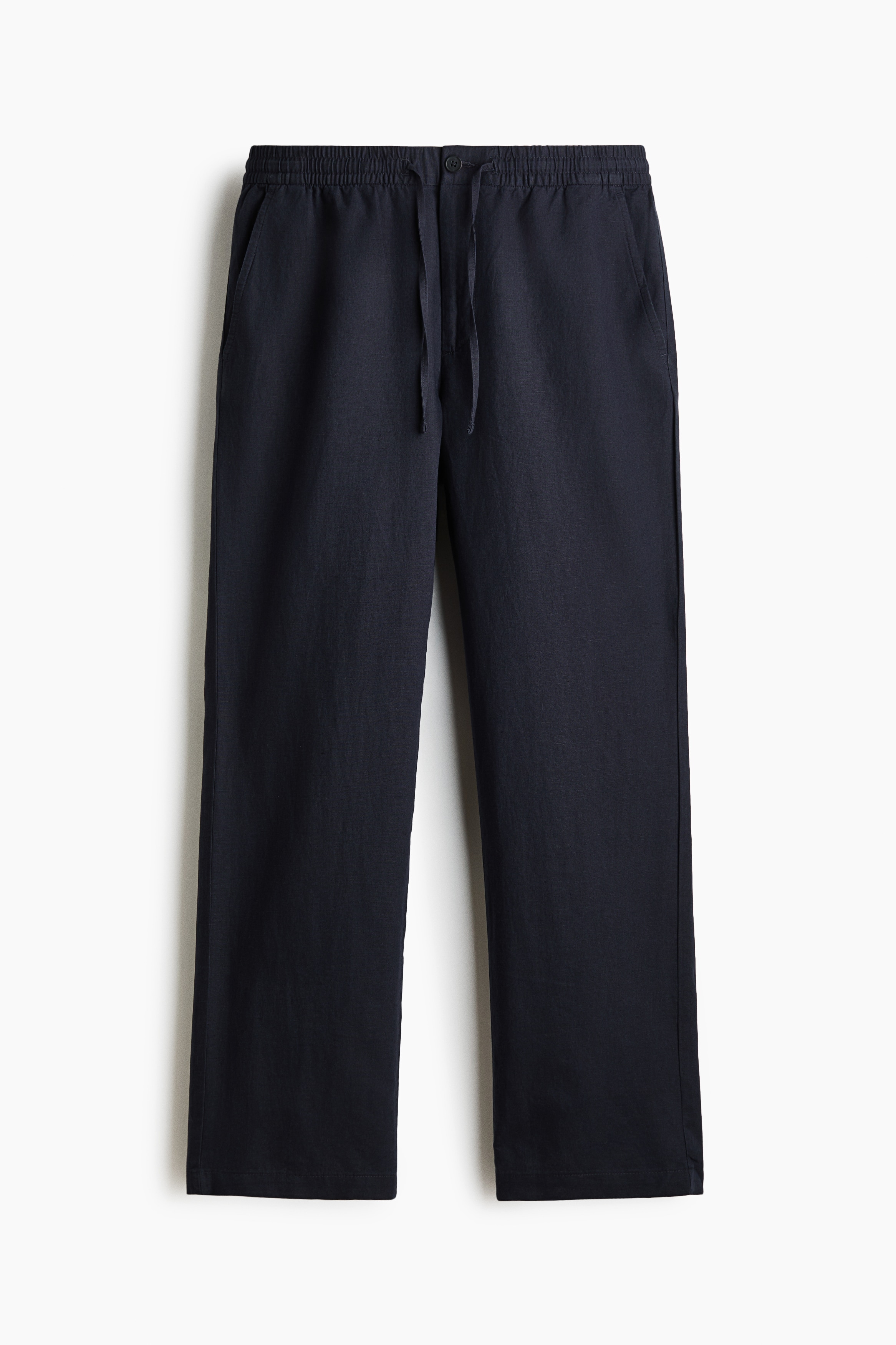 Regular Fit Linen-blend trousers - Navy blue/Light beige/Black/White/Dark brown