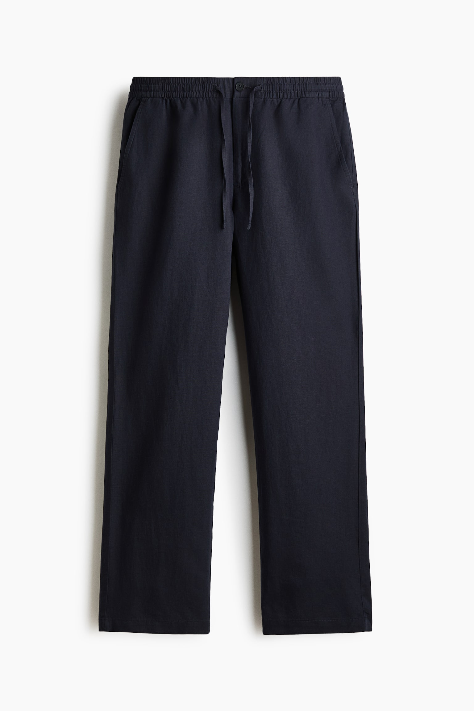 Regular Fit Linen-blend trousers - Navy blue/Light beige/White/Black/Dark brown - 2