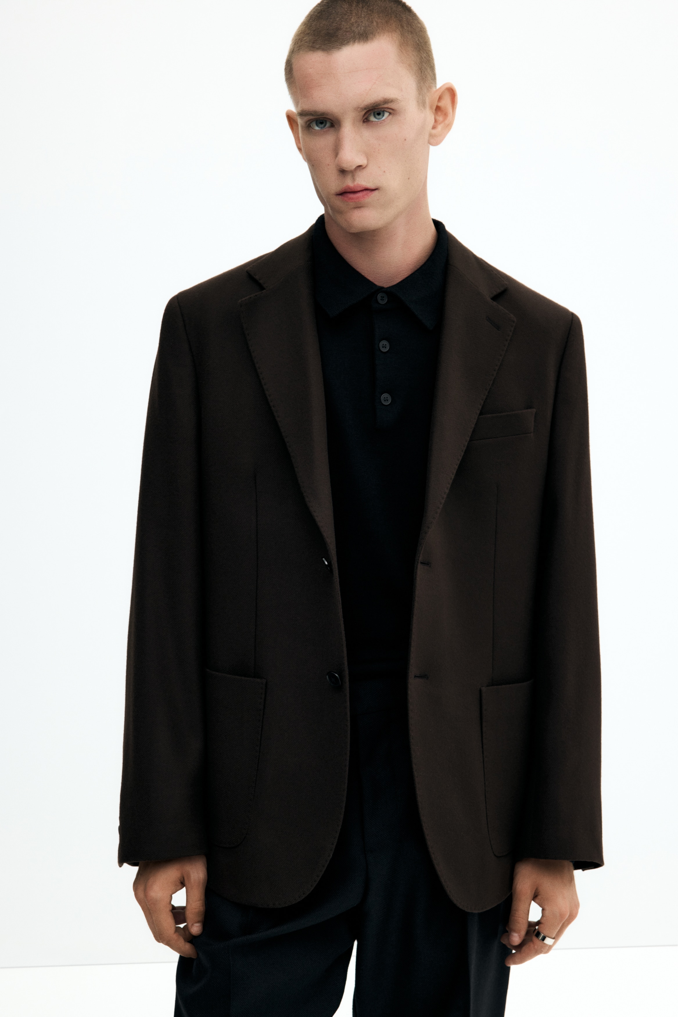 Uomini - Marrone scuro Regular Fit Cashmere-blend jacket - Size: 50  - H&M