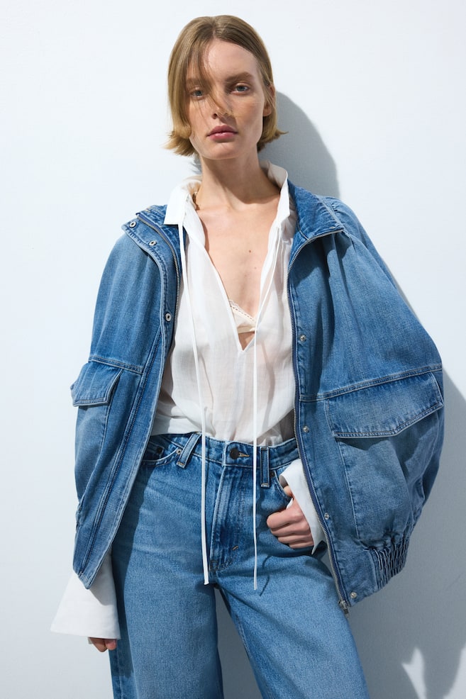 Barrel High Waist Jeans - Denim blue/Dark denim blue - 4
