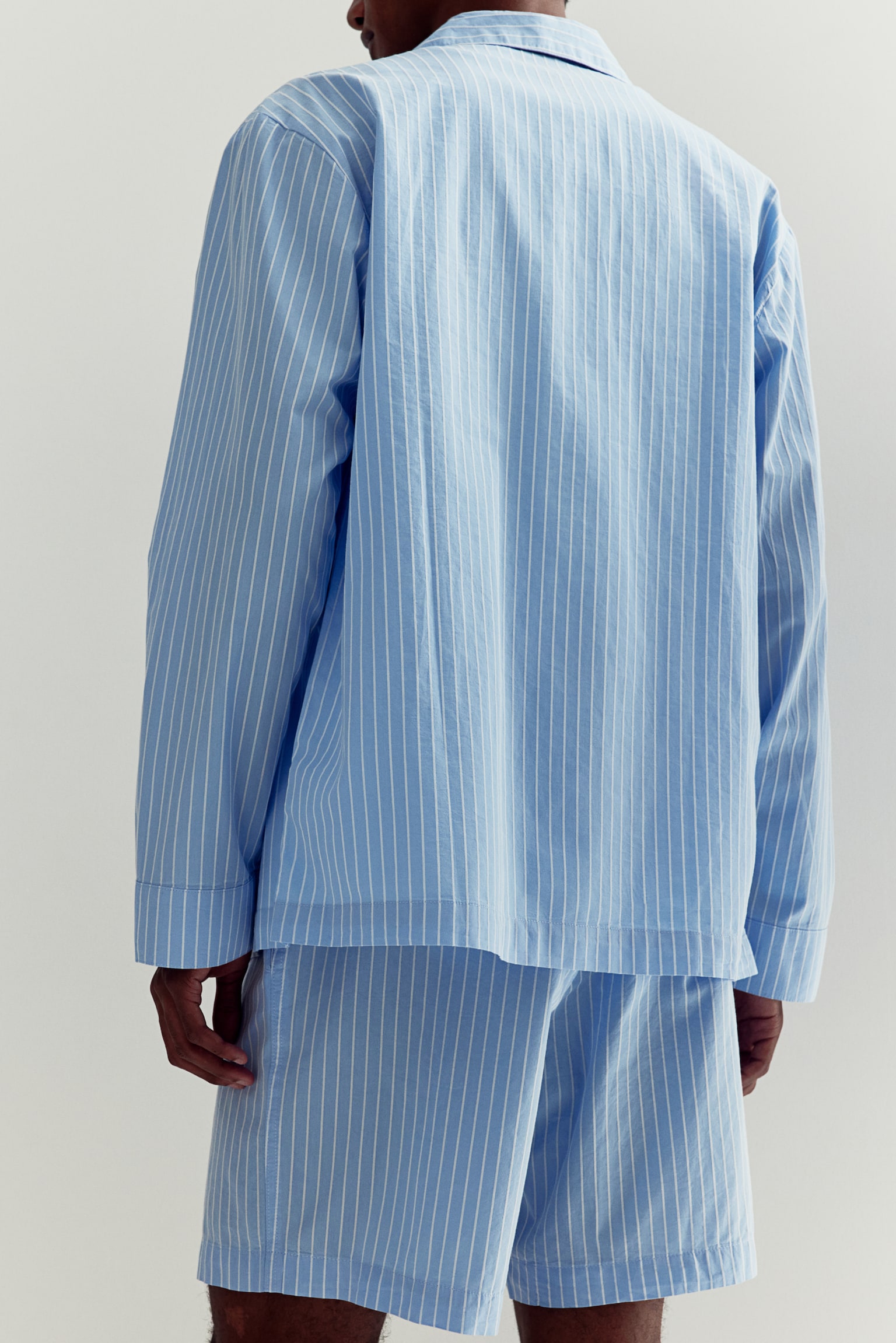 Poplin pyjamas - Light blue/White striped - 4