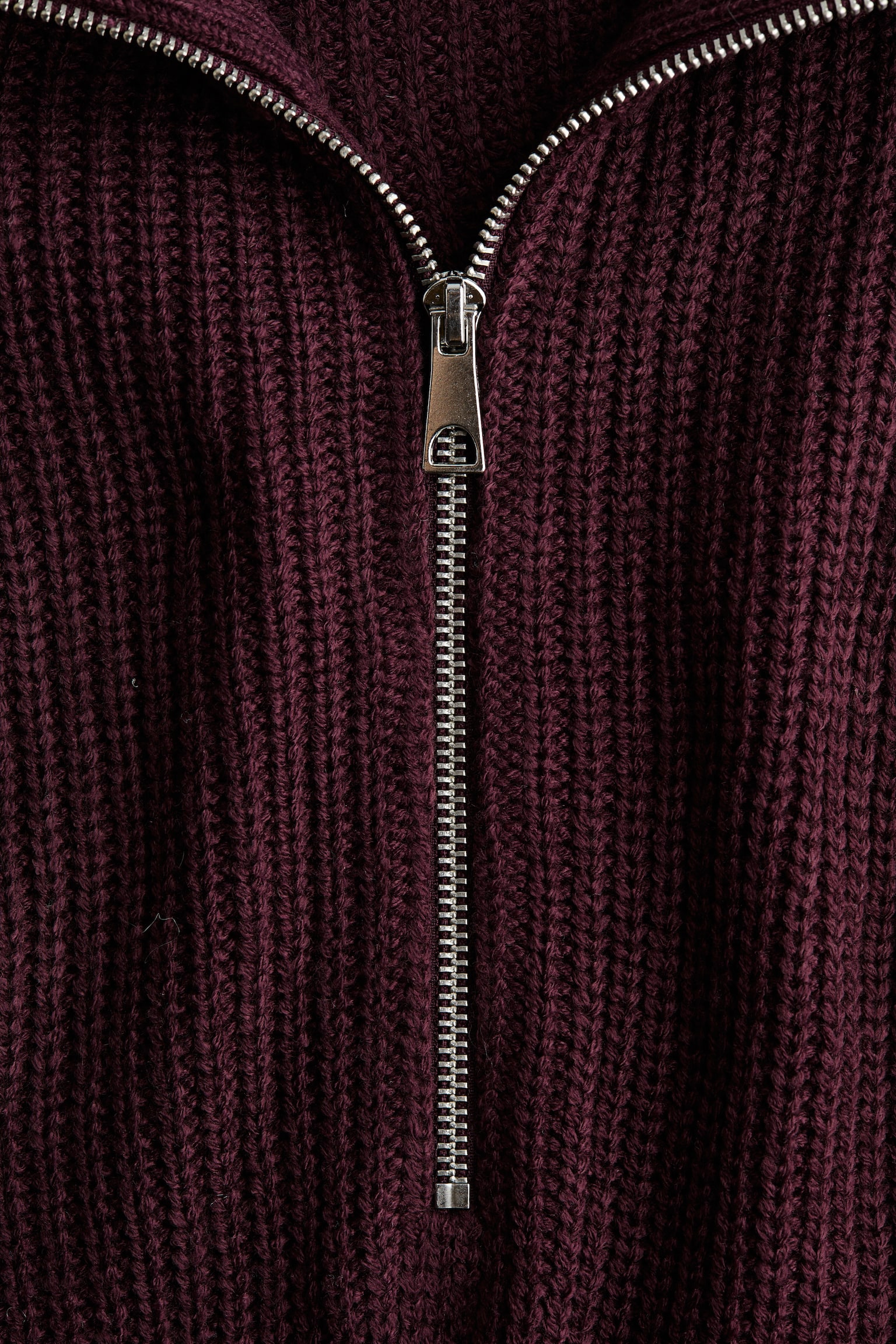 Chunky-knit zip-top jumper - Plum red/Black/Navy blue/Light beige/Striped/Grey/Bright red - 4