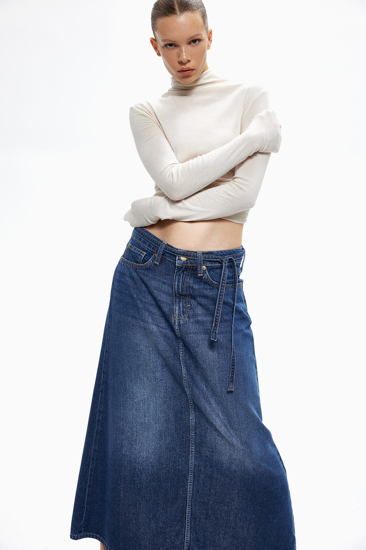 Feather Soft Denim Skirt - Denim blue/Pale denim blue/Black/Pale denim blue/Light denim blue - 5