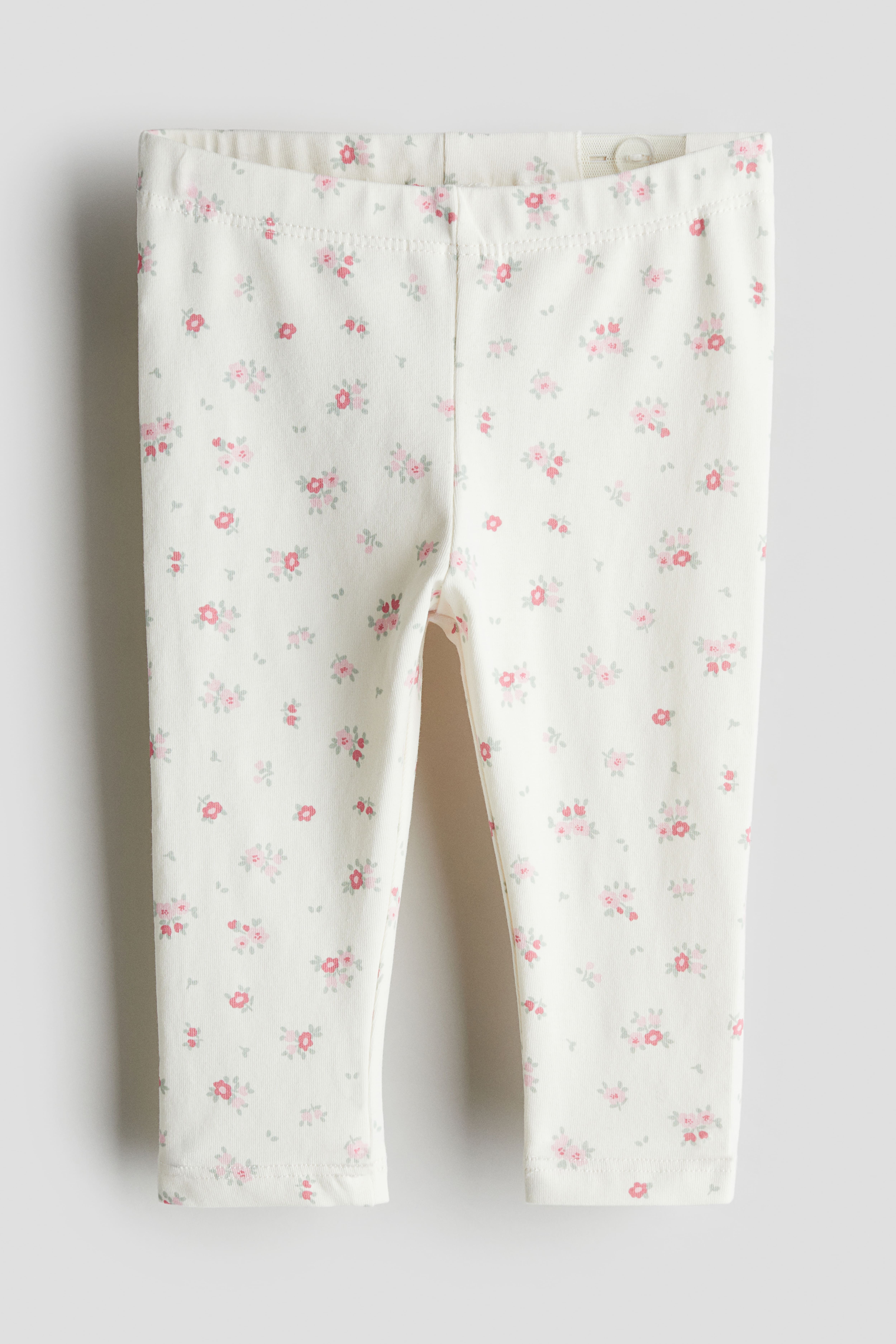 Cotton Leggings Cream floral Kids H M CA