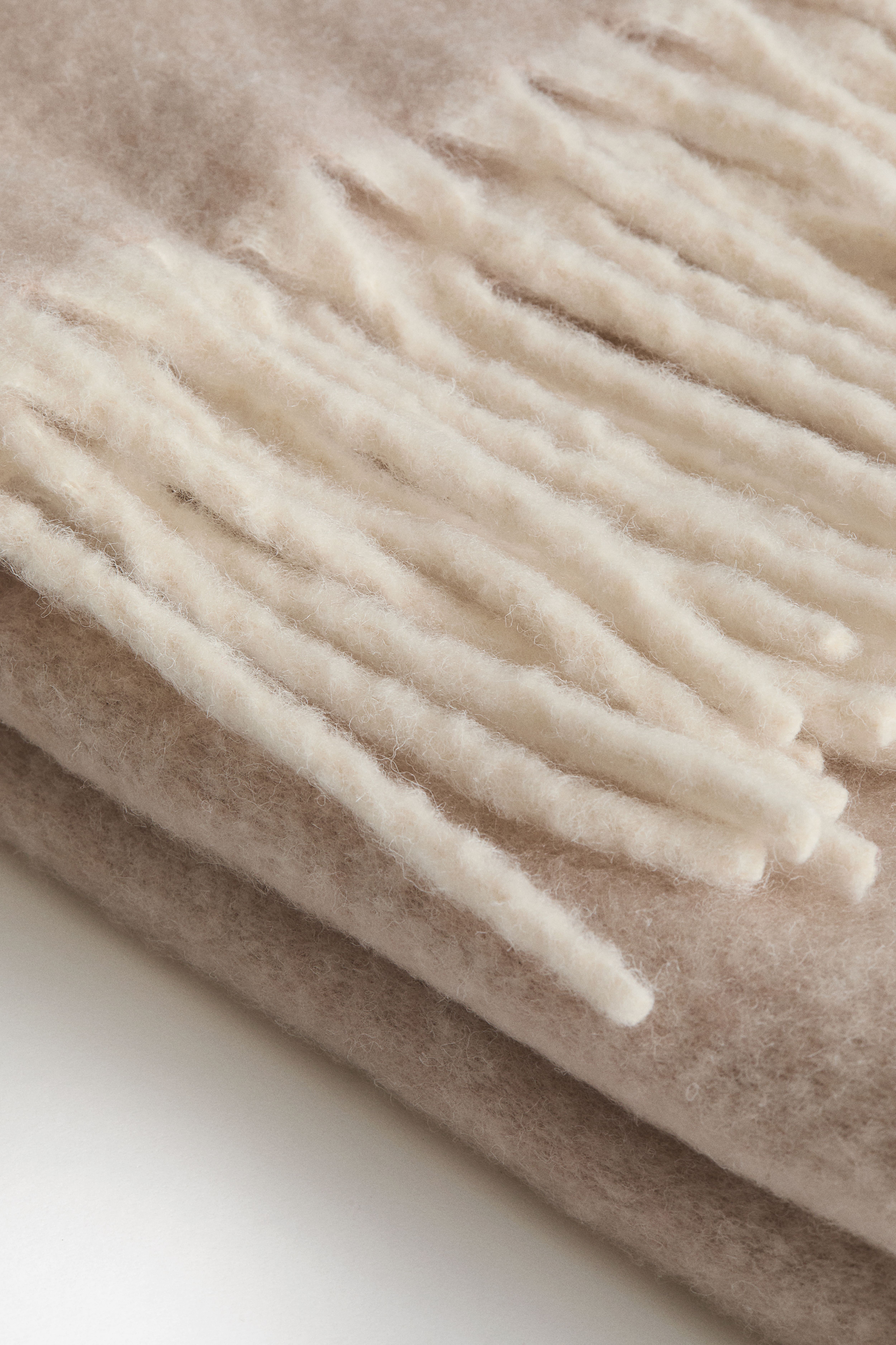 Wool-Blend Throw with Fringe
