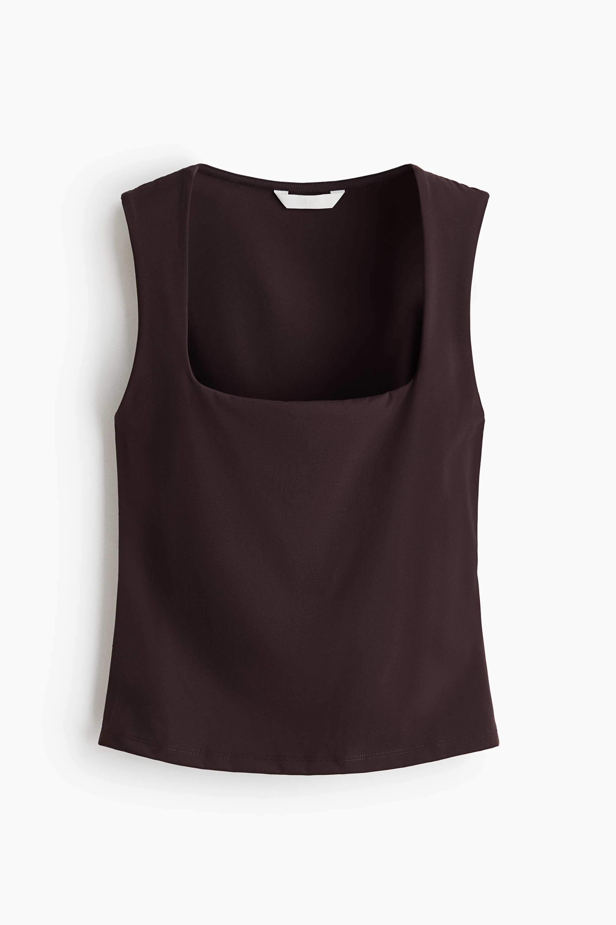 Women's Dark brown Square-Neck Tank Top | H&M US