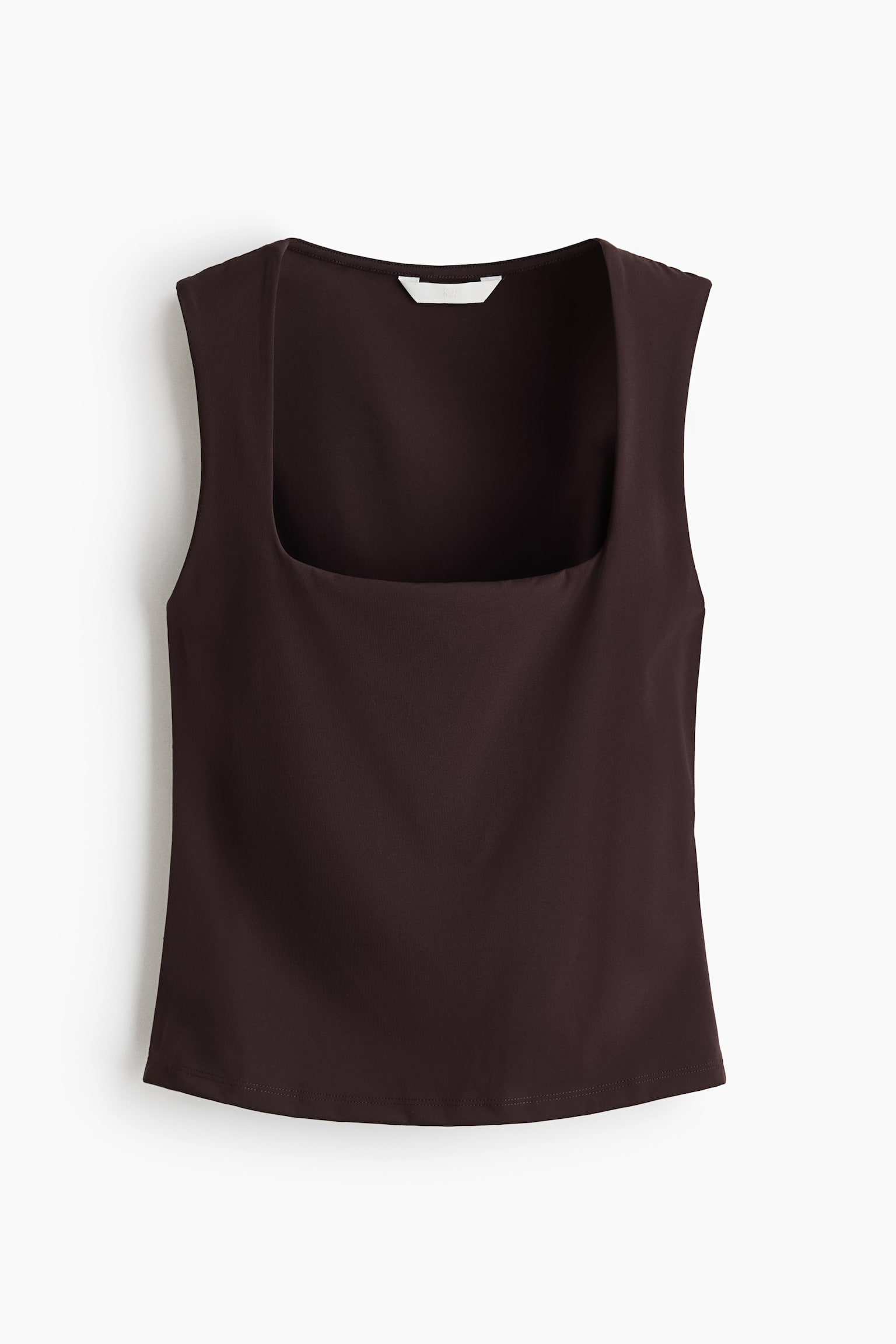 Square-neck vest top - Dark brown/White/Black - 1