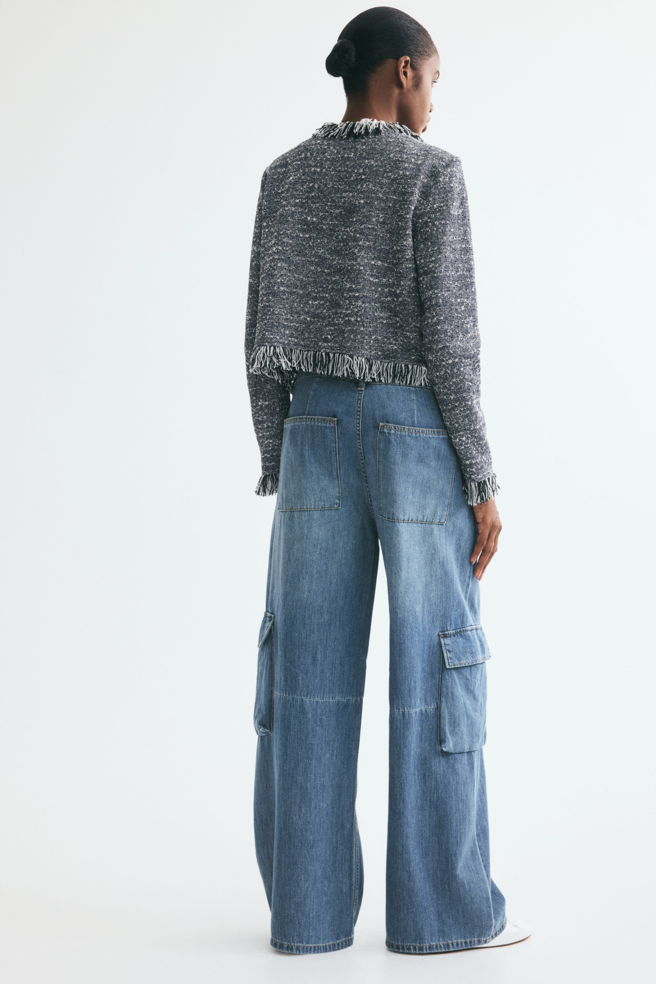 Jean cargo ample taille clasique