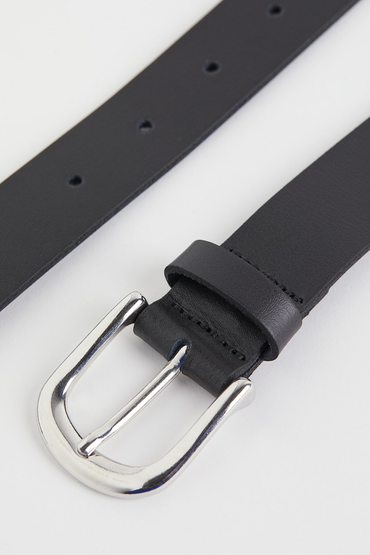 Leather Belt - Black/silver-colored - Ladies | H&M US