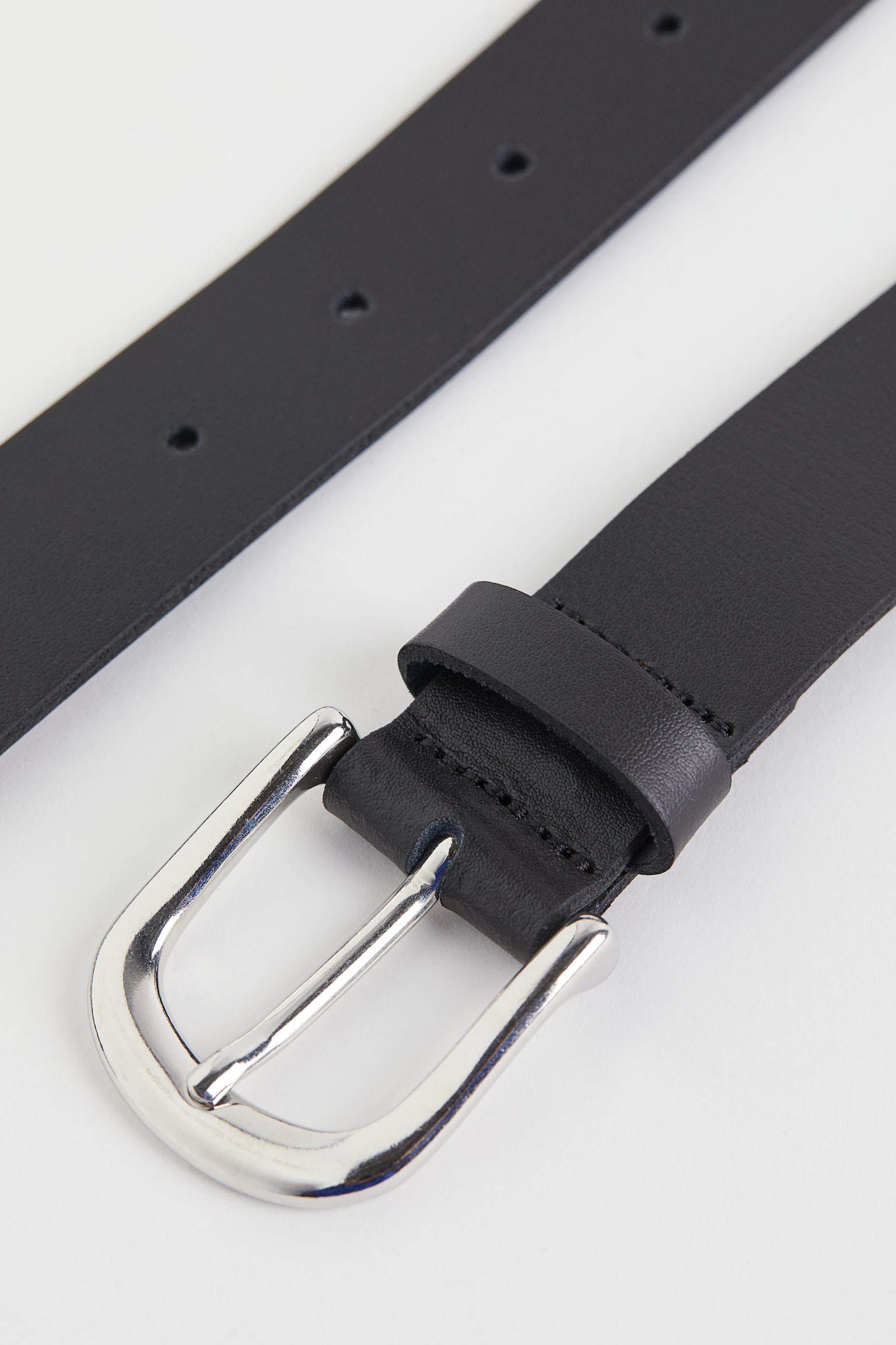 Leather Belt - Black/silver-colored - Ladies | H&M US