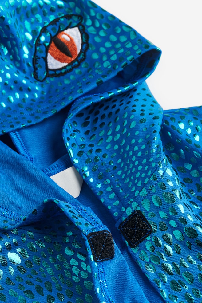 Shimmering fancy dress cape - Bright blue/Dragon/Green/Dragon - 4
