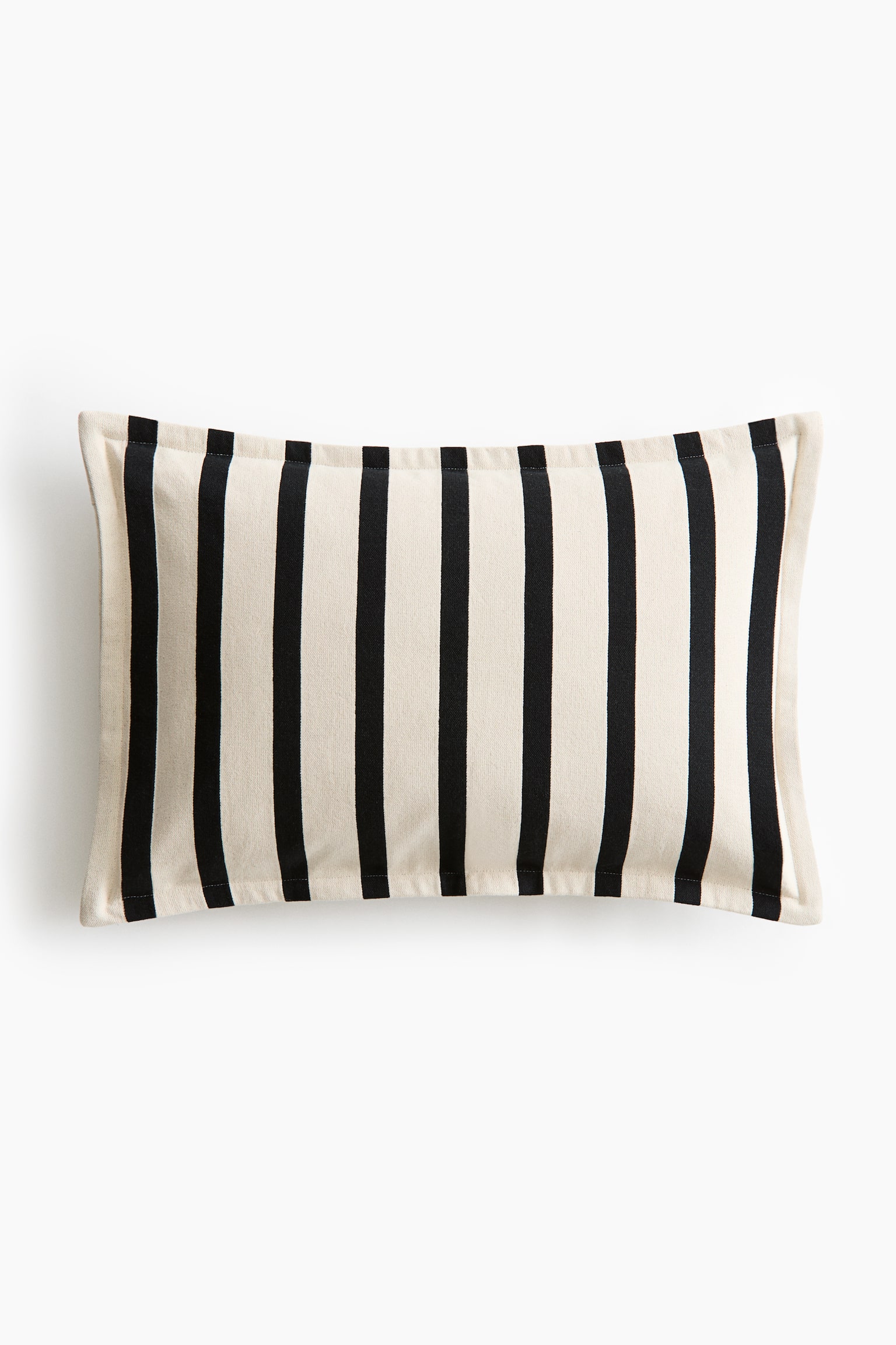 Housse de coussin en toile à motif - Noir/rayé/Brun foncé/rayé/Beige/rayé - 1