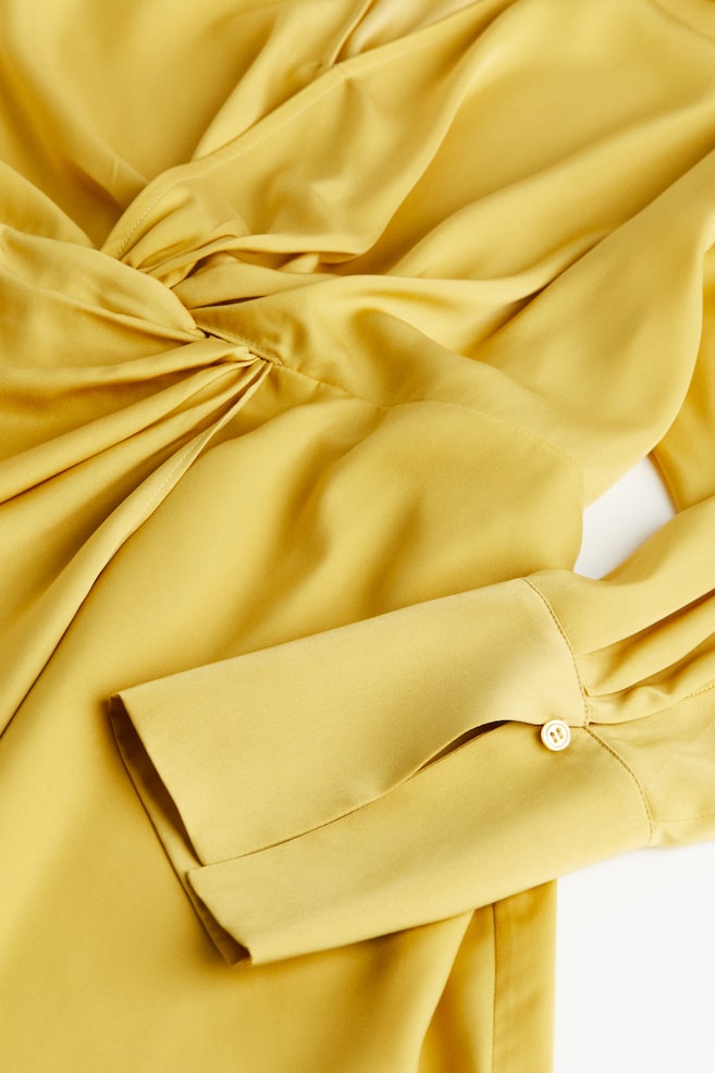 Twist-detail shirt dress - Yellow/Black/Yellow/Tie-dye - 7