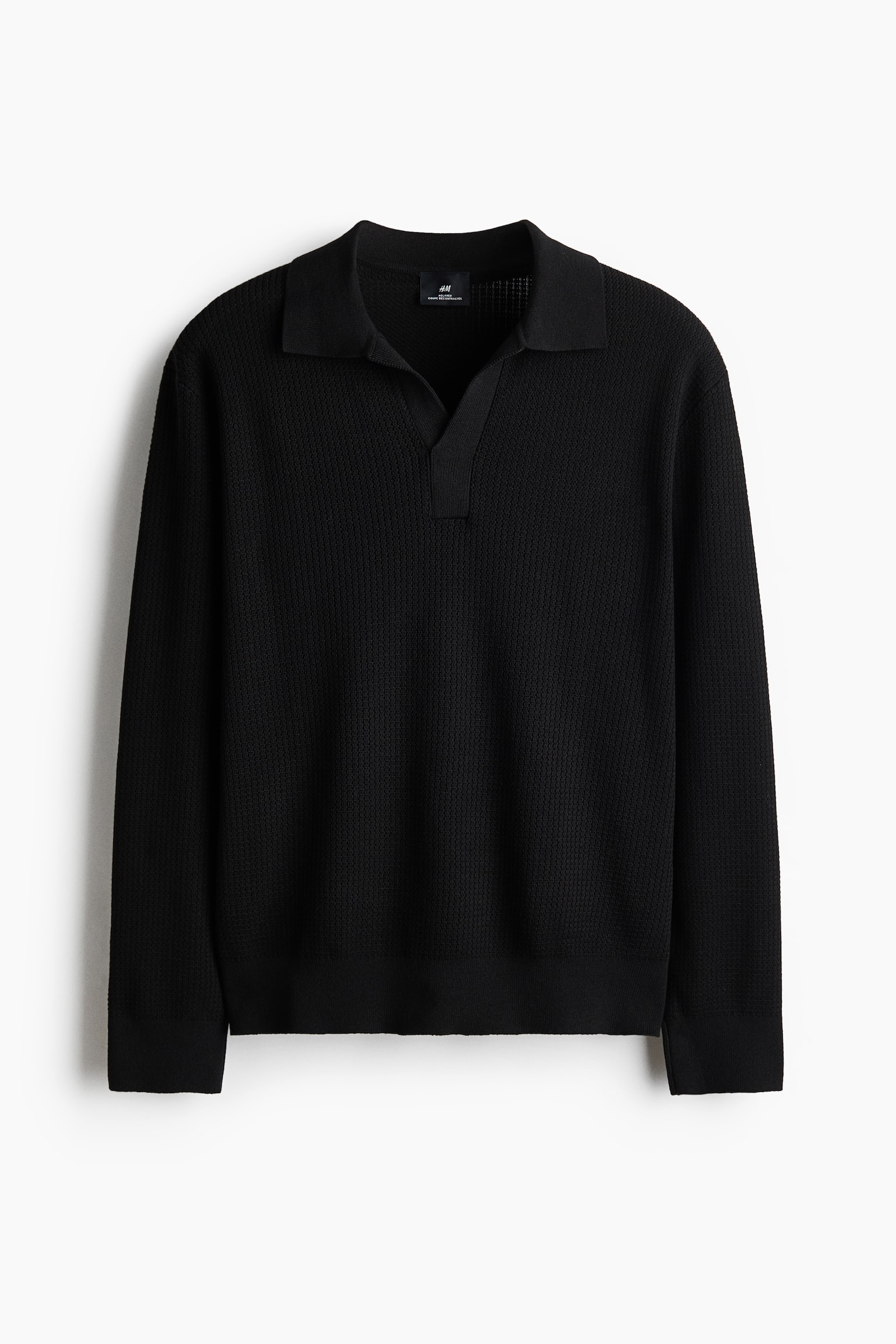 Áo polo dệt kim Relaxed Fit - Màu đen