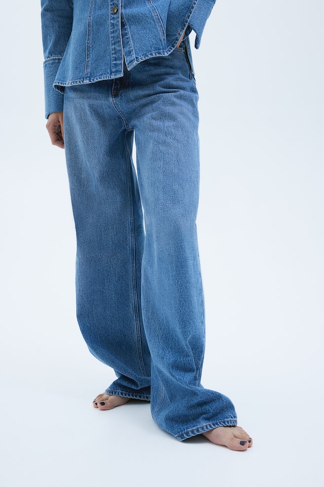 Wide Regular Jeans - Blu denim/Blu denim chiaro/Crema - 7