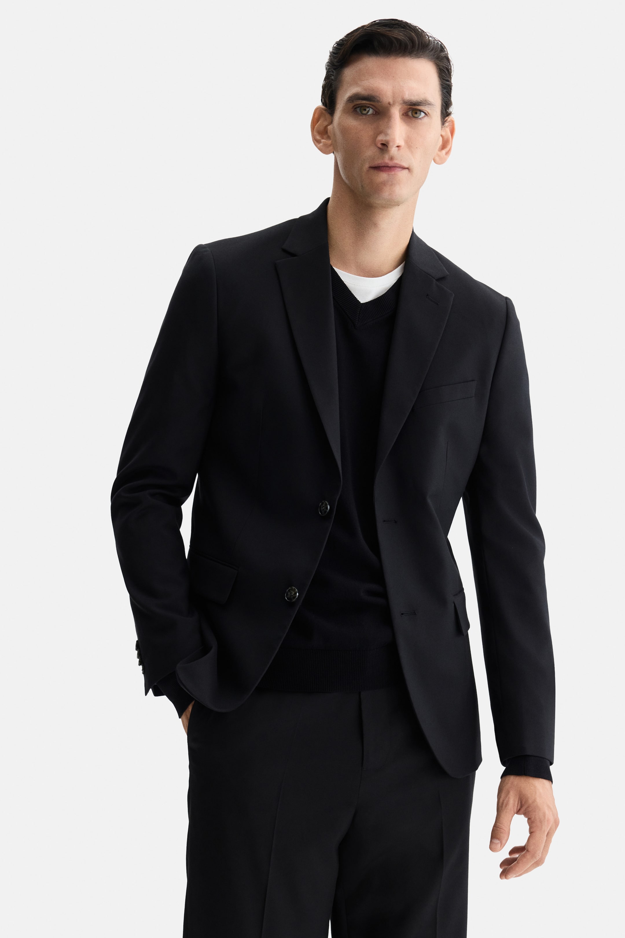 View larger image: Regular-Fit Single-Breasted Jacket - Black - Men | H&M US 1