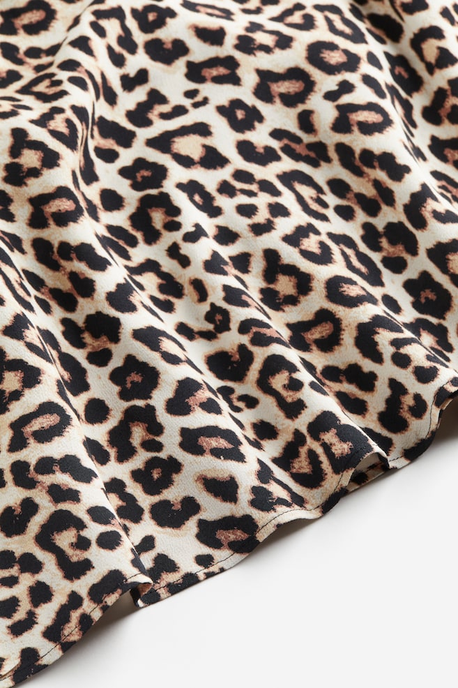 Patterned crêpe skirt - Light beige/Leopard print/Beige/Snakeskin-patterned - 4
