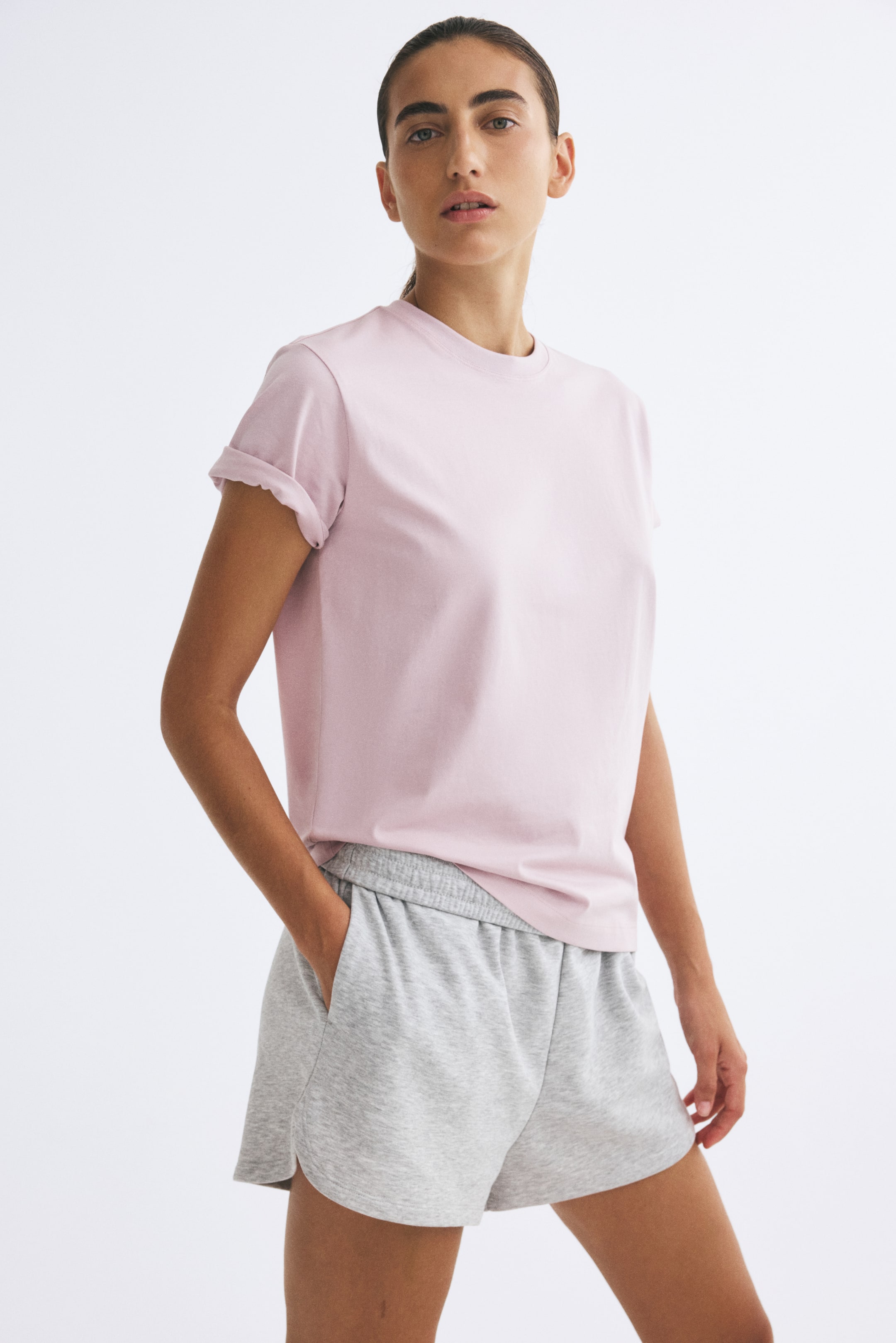 View larger image: Supima® cotton T-shirt - Powder pink - Ladies | H&M 1