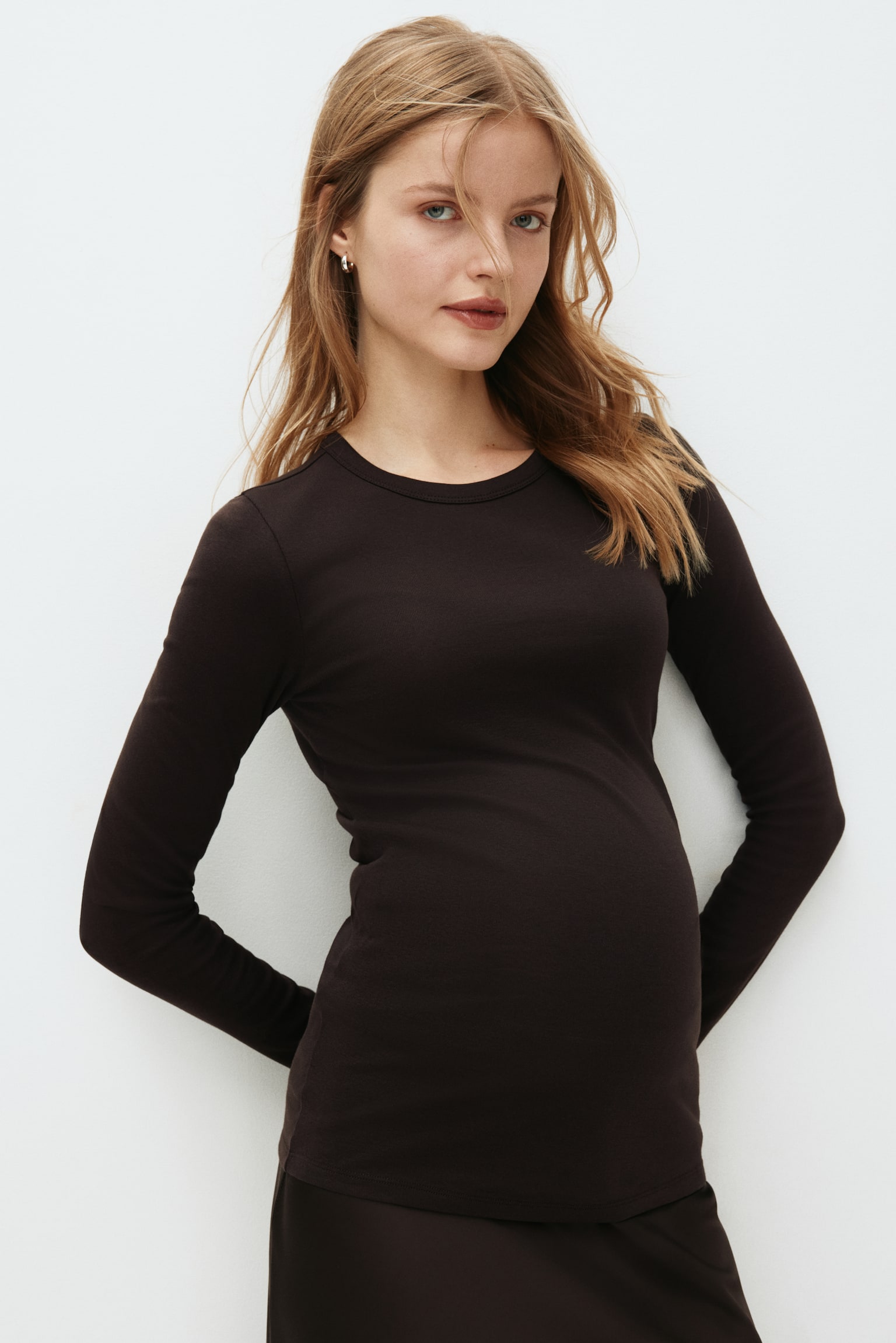 MAMA Long-Sleeved Top - Dark brown - 5