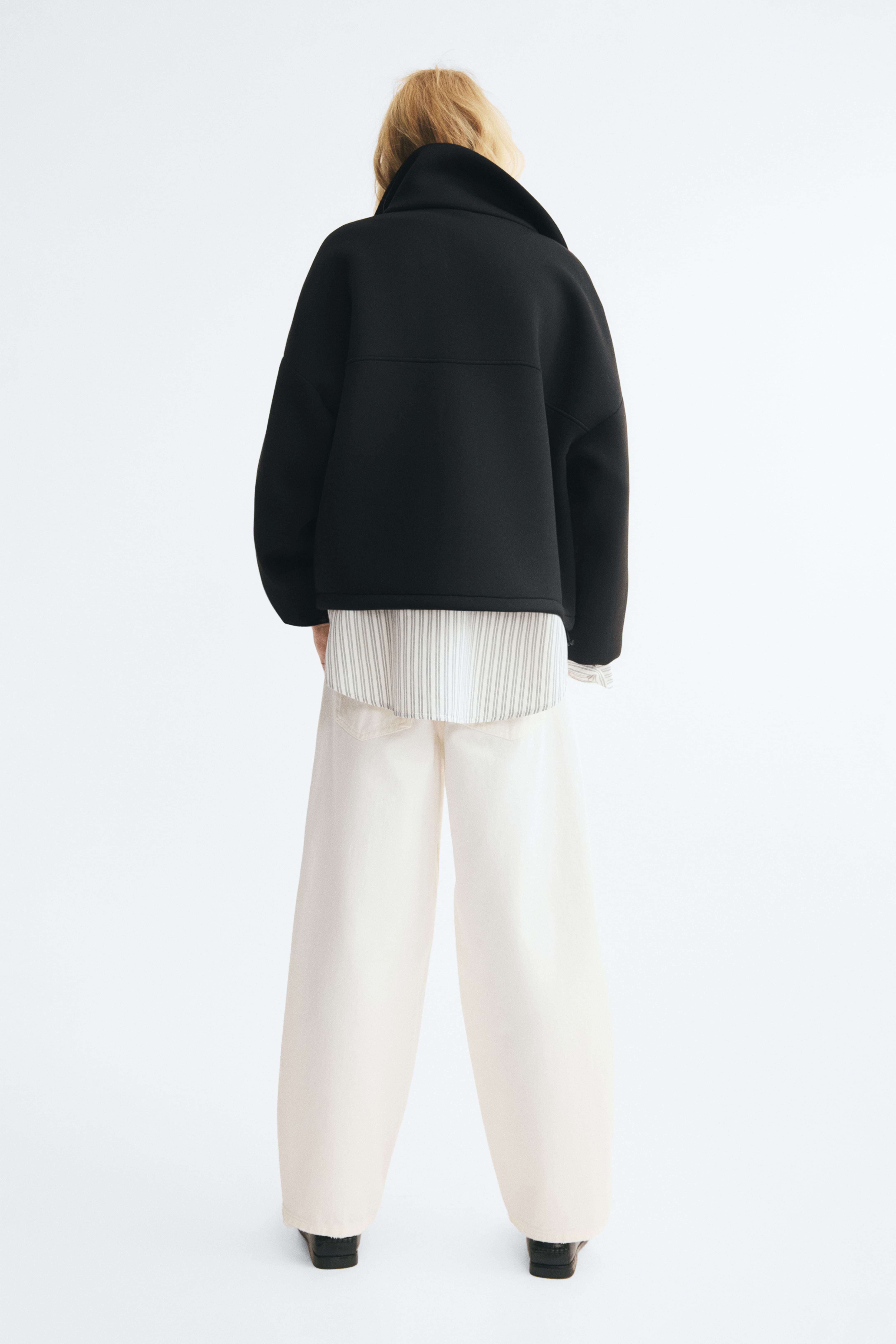 Drawstring-Detail Scuba Jacket