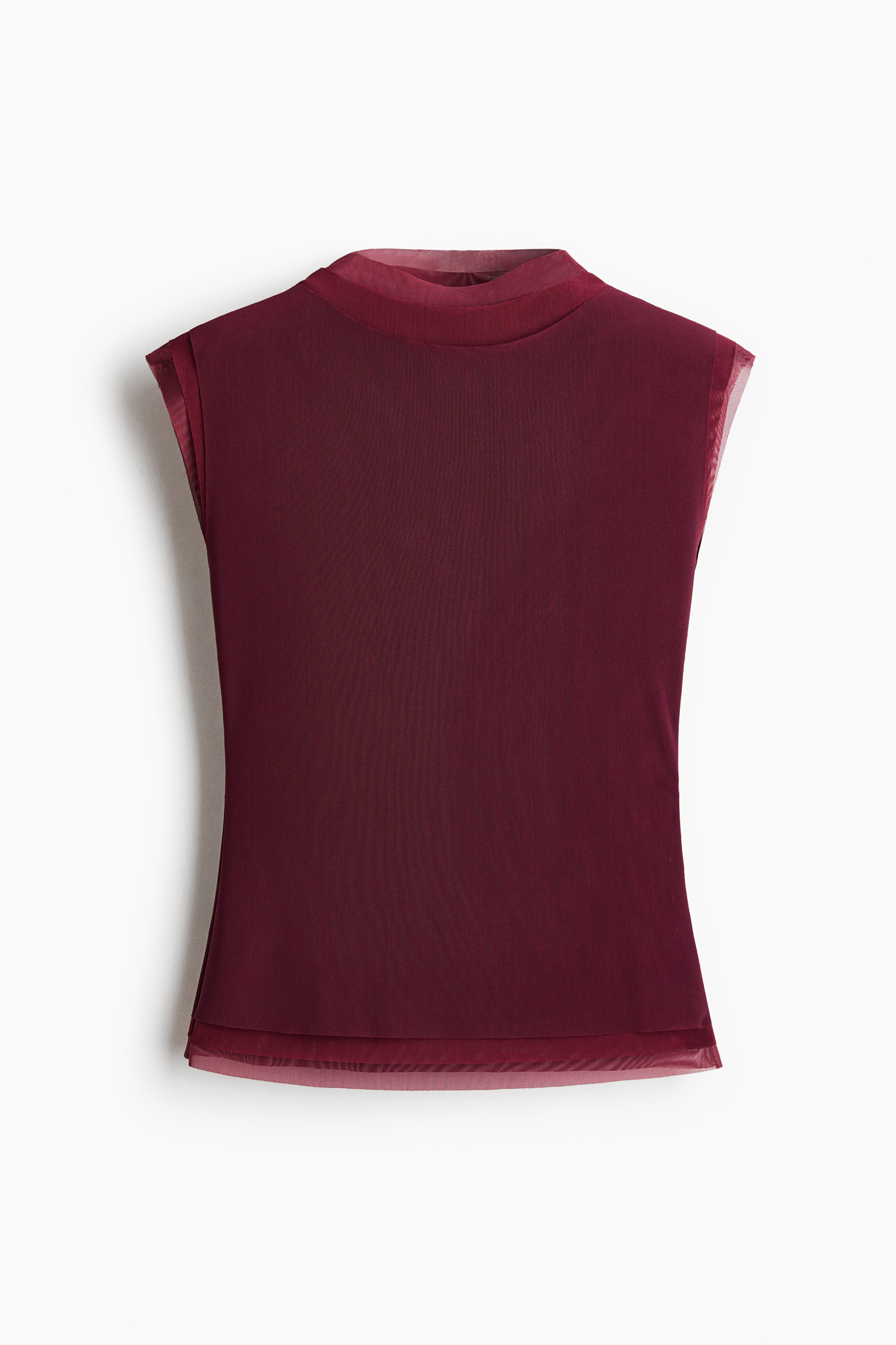 Layered mesh top - Dark red/Light dusty blue