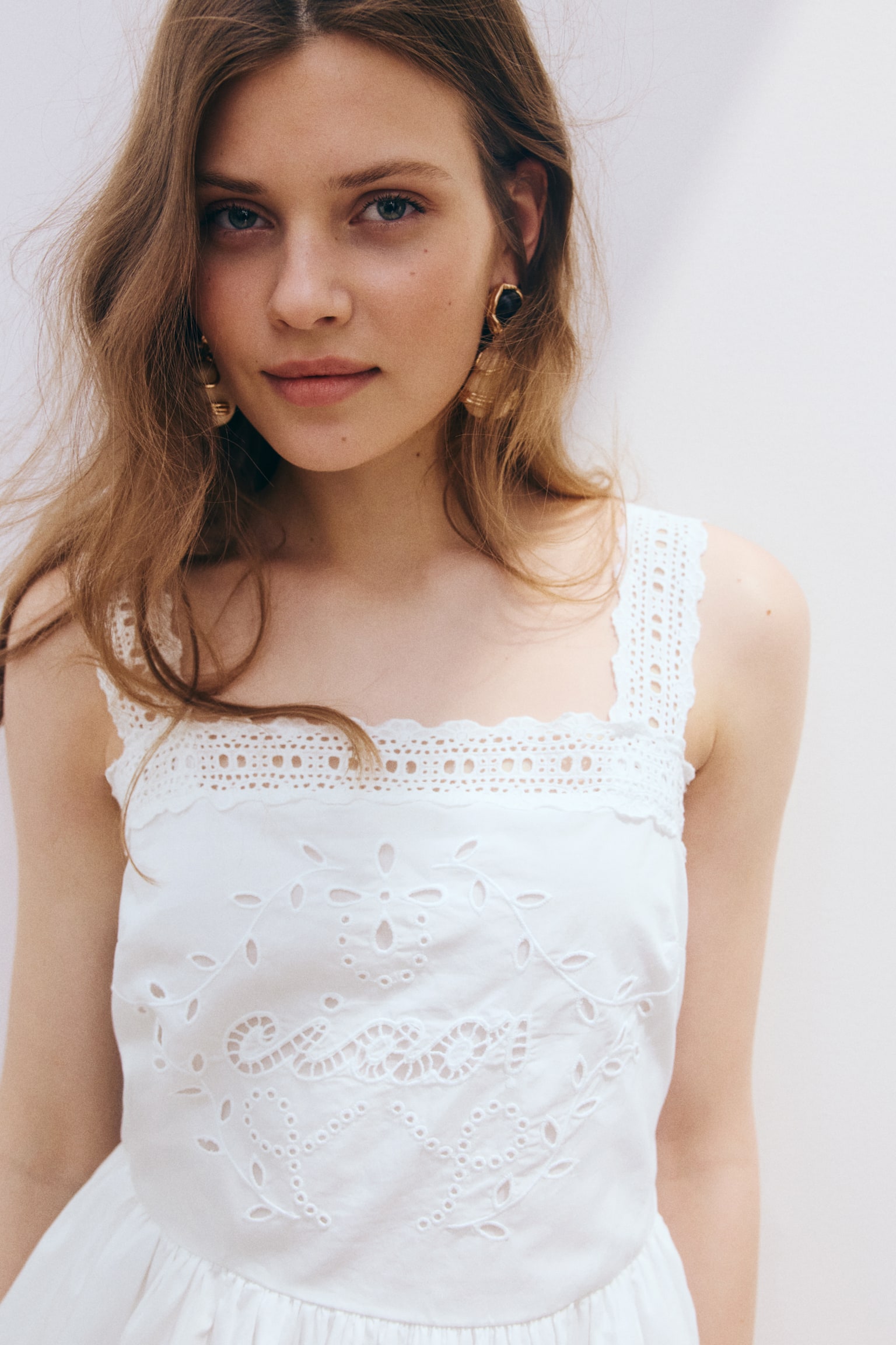 Broderie anglaise cotton dress - 3