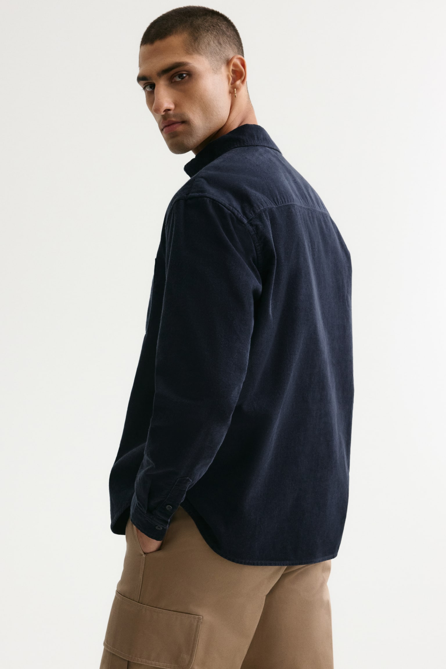 Regular Fit Corduroy shirt - Navy blue/Blue/Dark forest green/Light beige/Burgundy/Brown/Black/Khaki green - 5