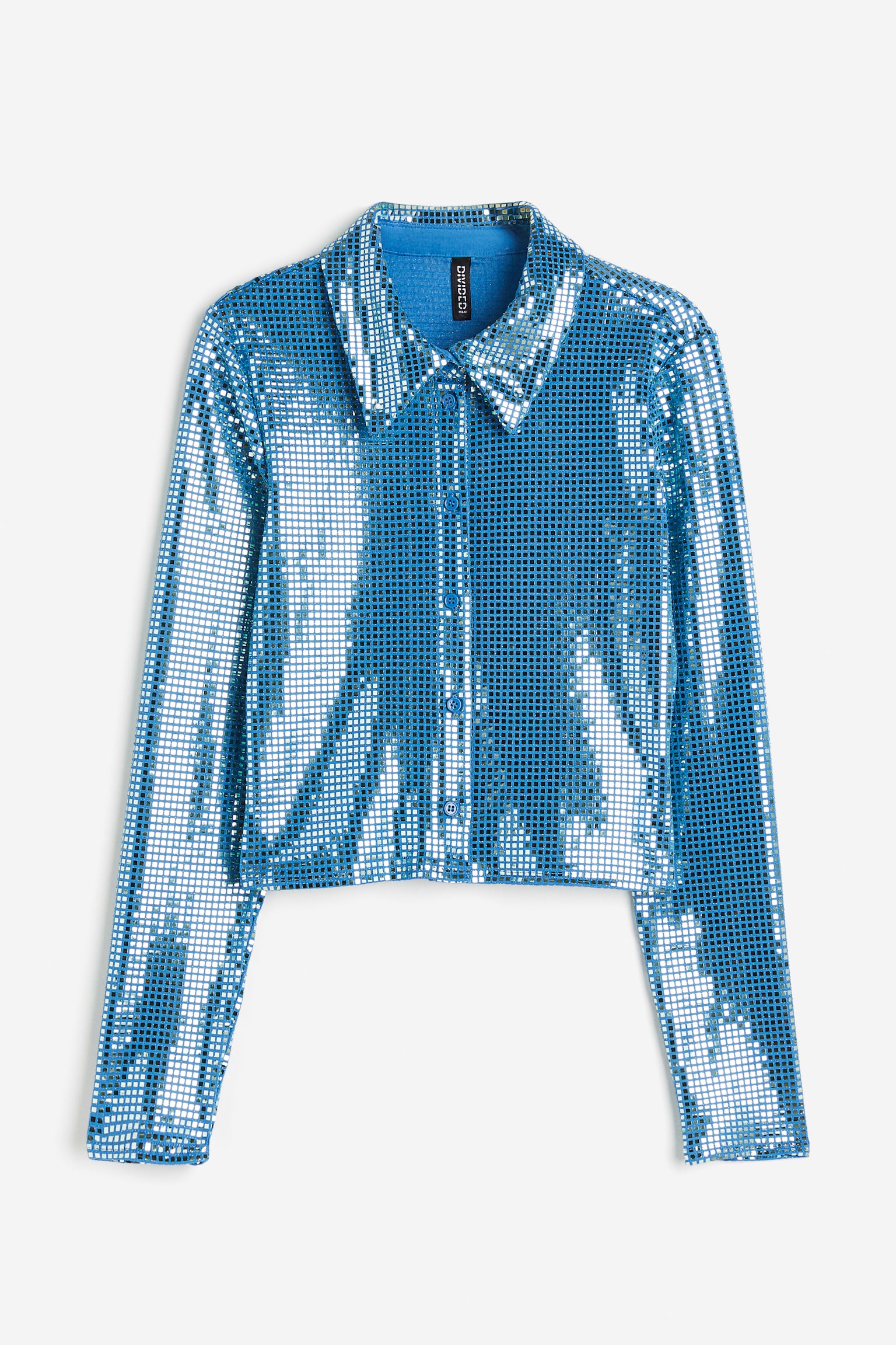 Embellished jersey shirt - Blue - 1