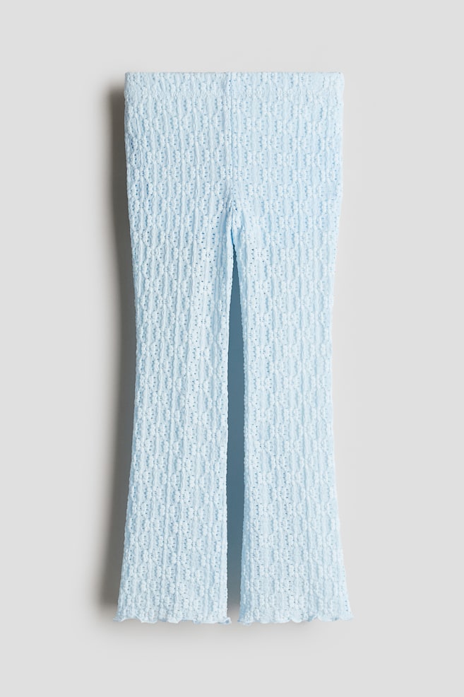 Textured jersey trousers - Light blue - 1