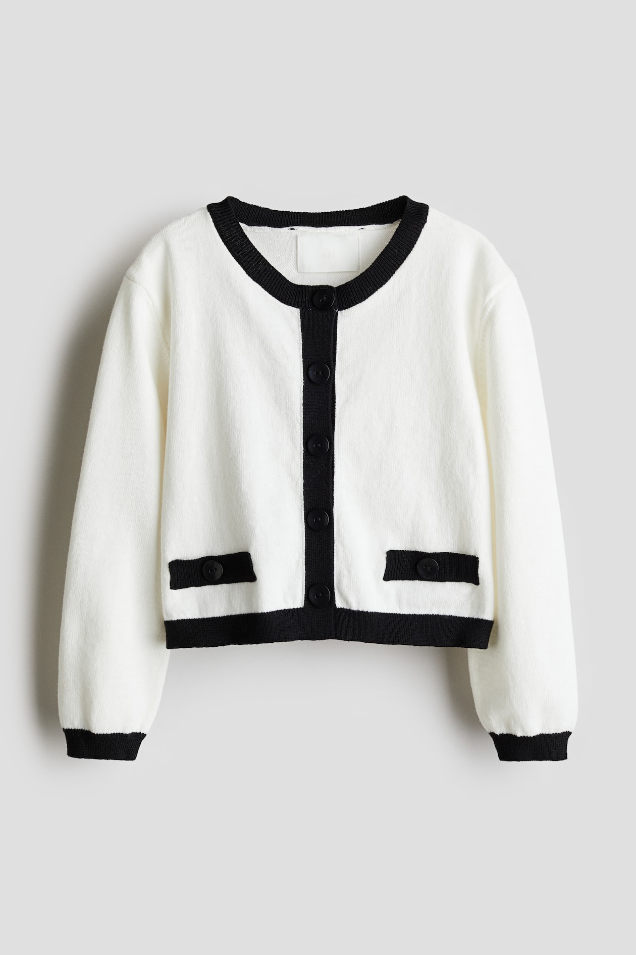 Cotton Cardigan White/black Kids H&M US