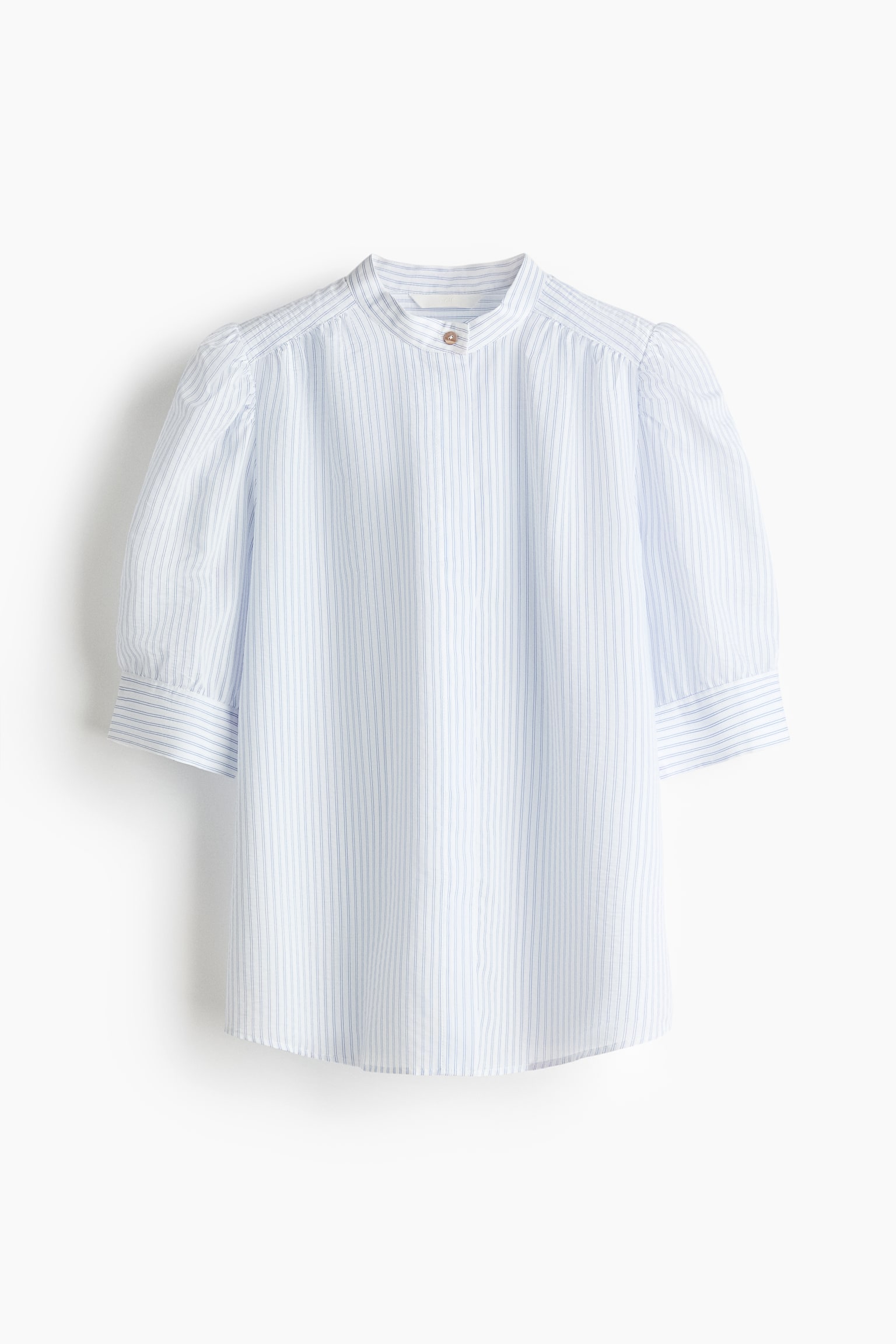 Blusa con mangas abombadas - Azul/Franjas/Crema/Lunares/Crema/Blanco/Franjas rojas - 1